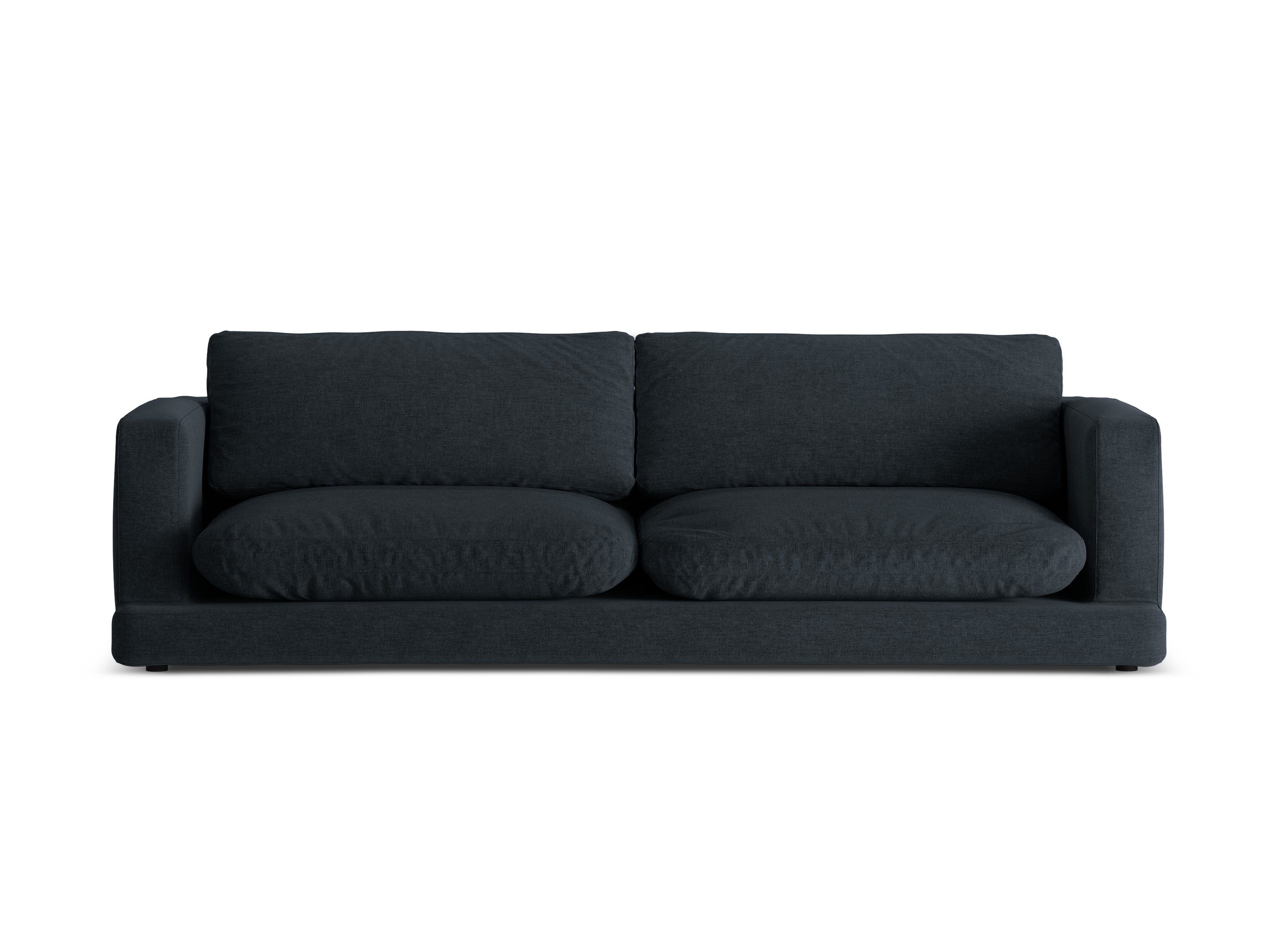 Sofa für 4 Personen DAPHNE schwarzer Chenille