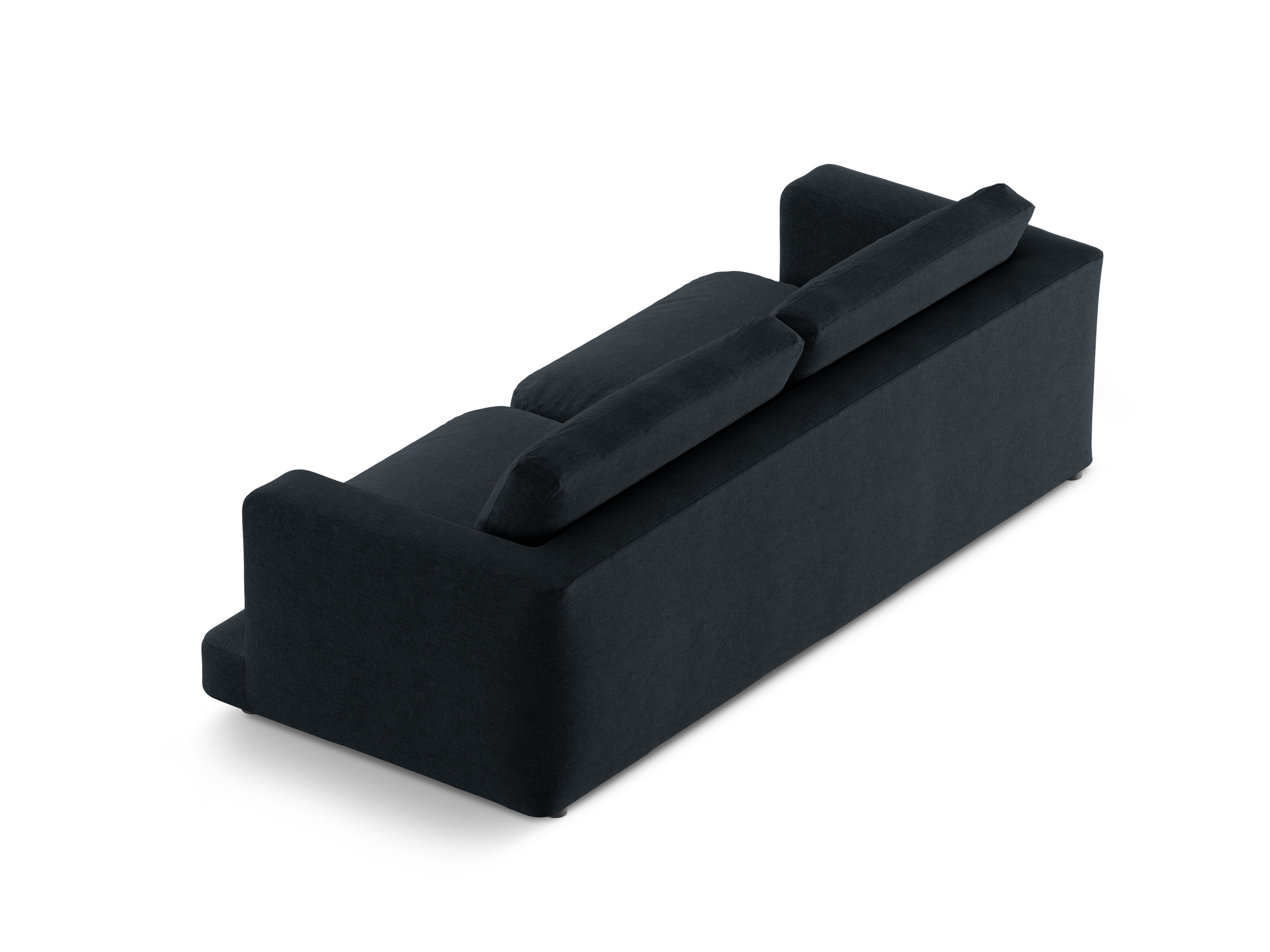 Sofa für 4 Personen DAPHNE schwarzer Chenille