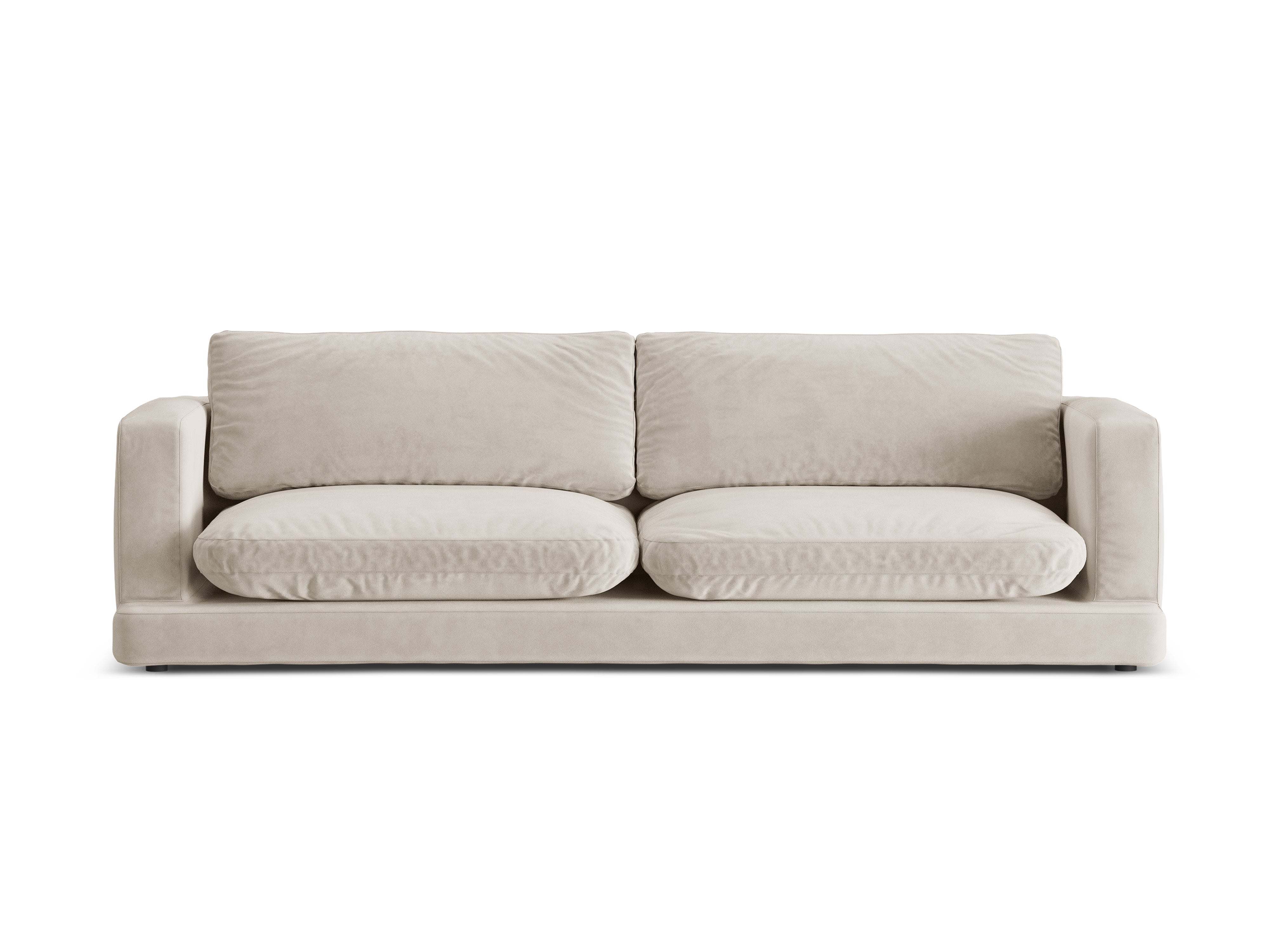 Sofa aus Samt für 4 Personen DAPHNE hellbeige