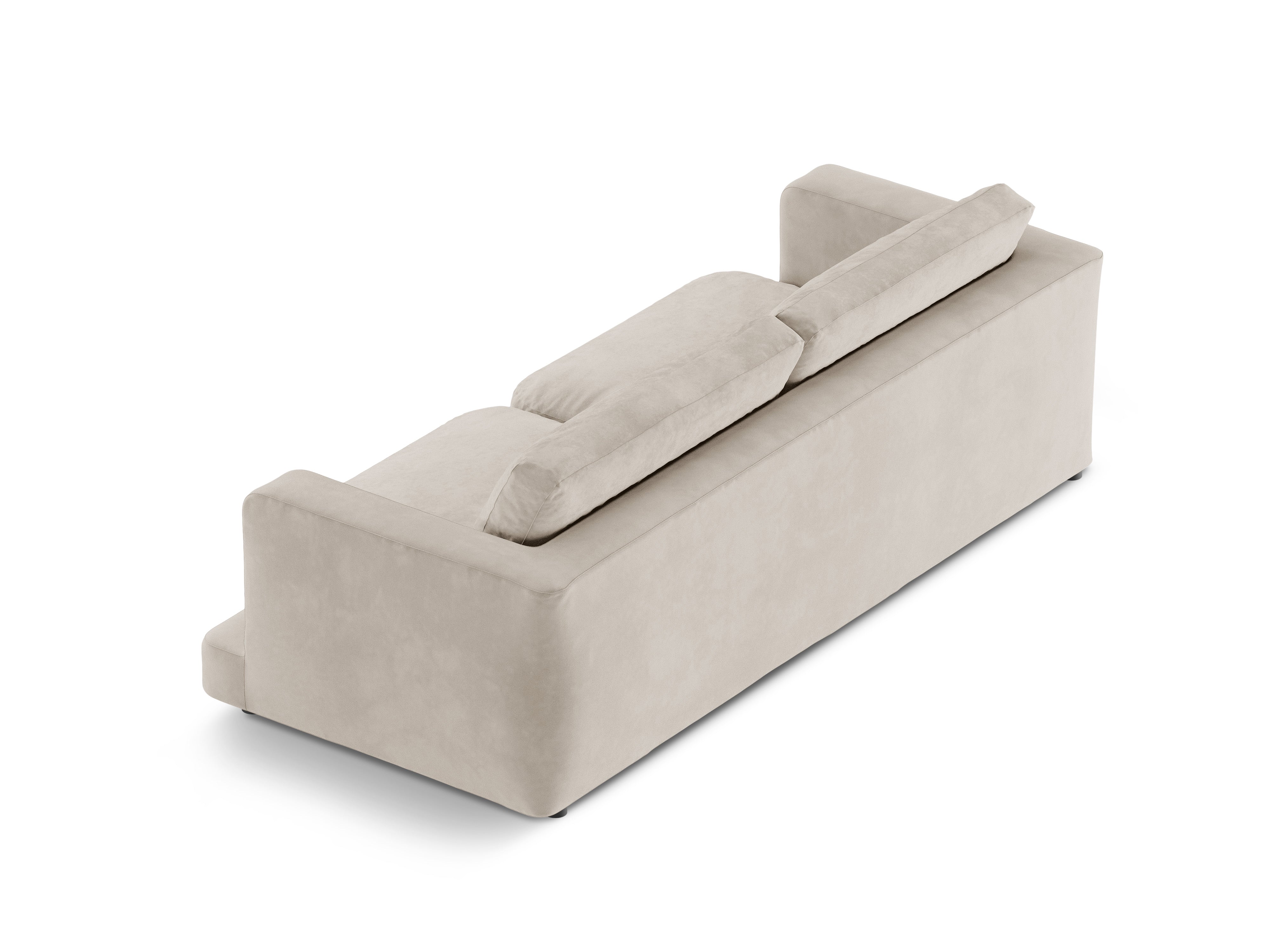 Sofa aus Samt für 4 Personen DAPHNE hellbeige