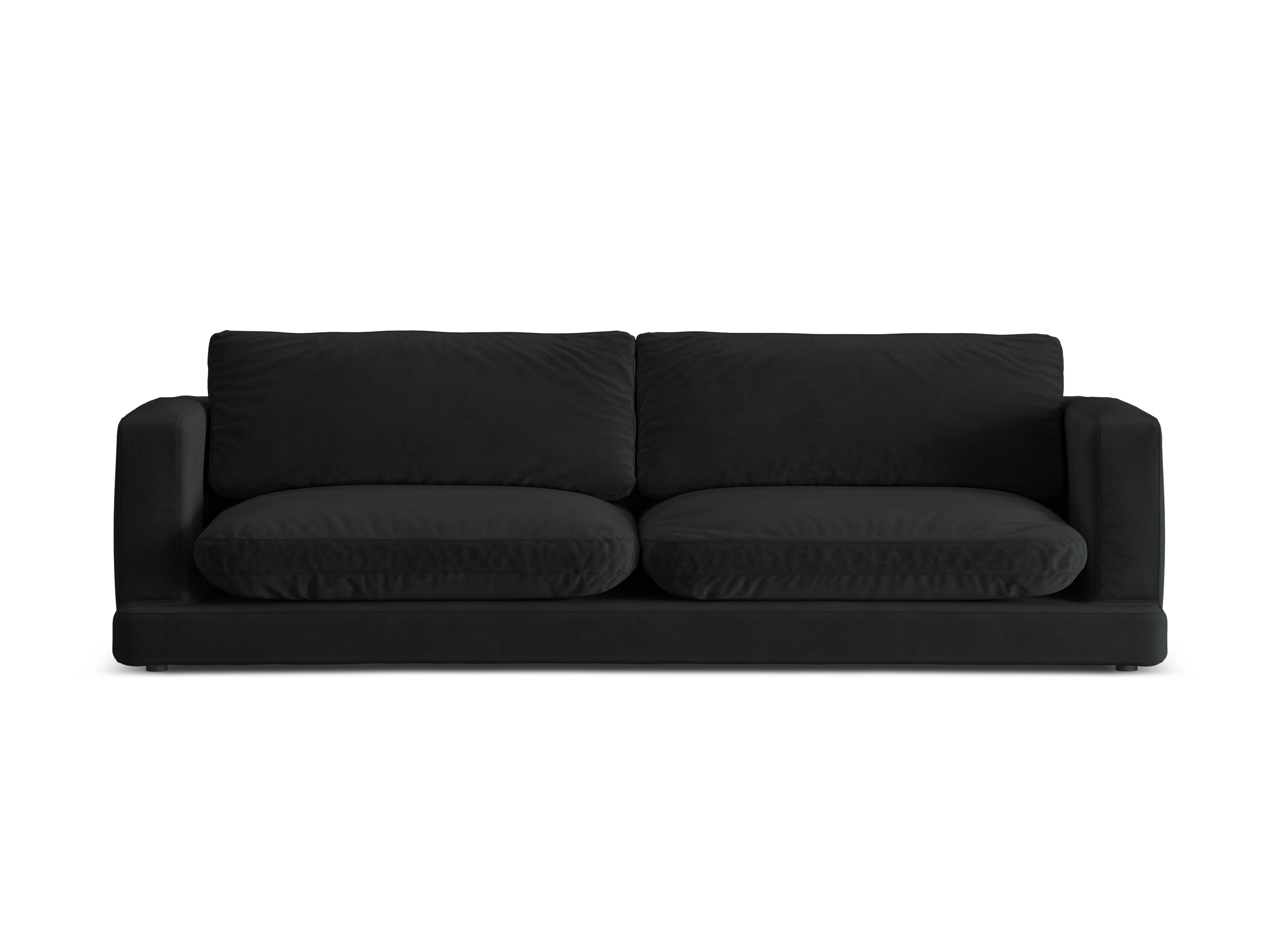 Sofa van fluweel voor 4 personen DAPHNE zwart