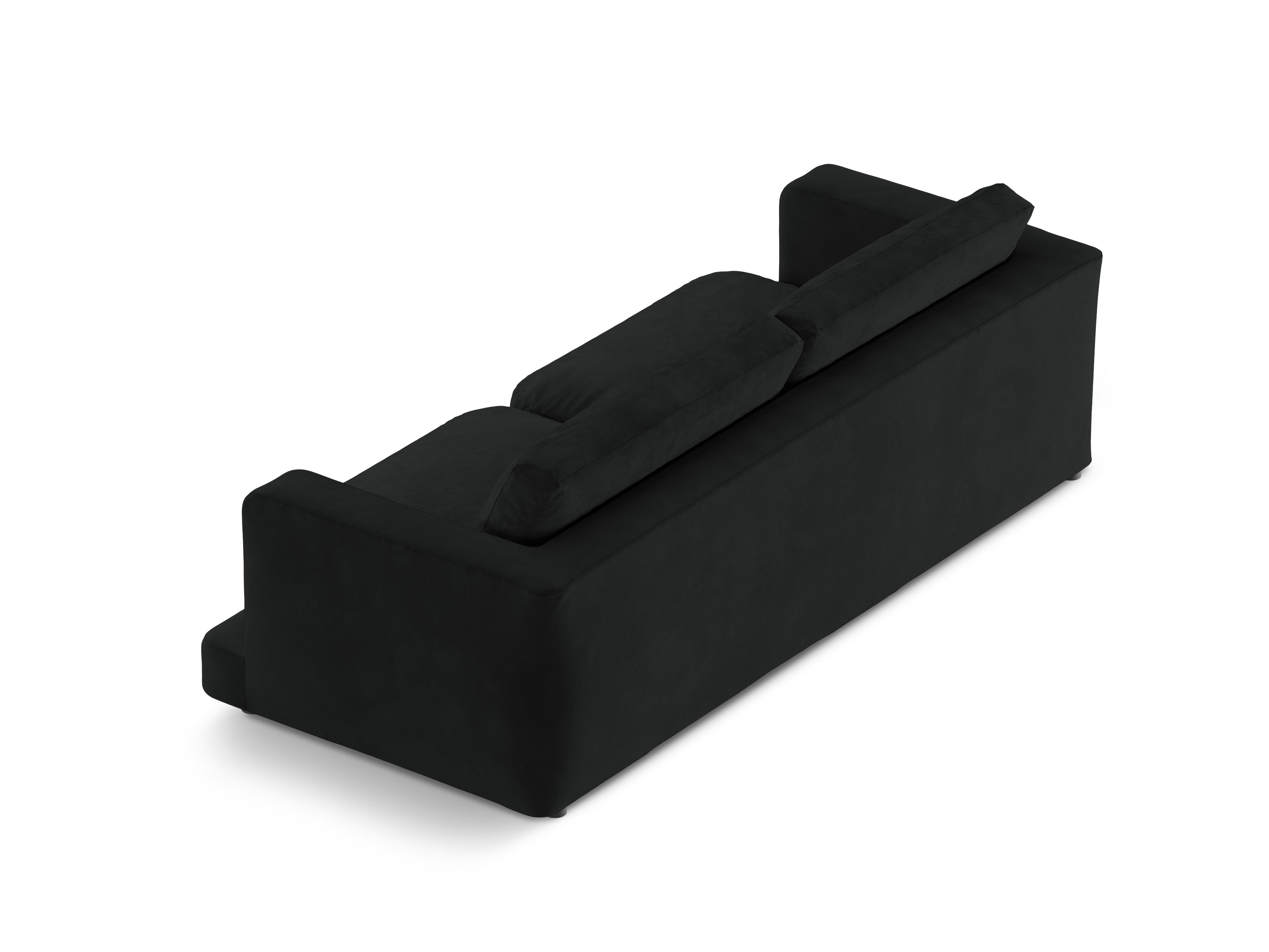 Sofa van fluweel voor 4 personen DAPHNE zwart