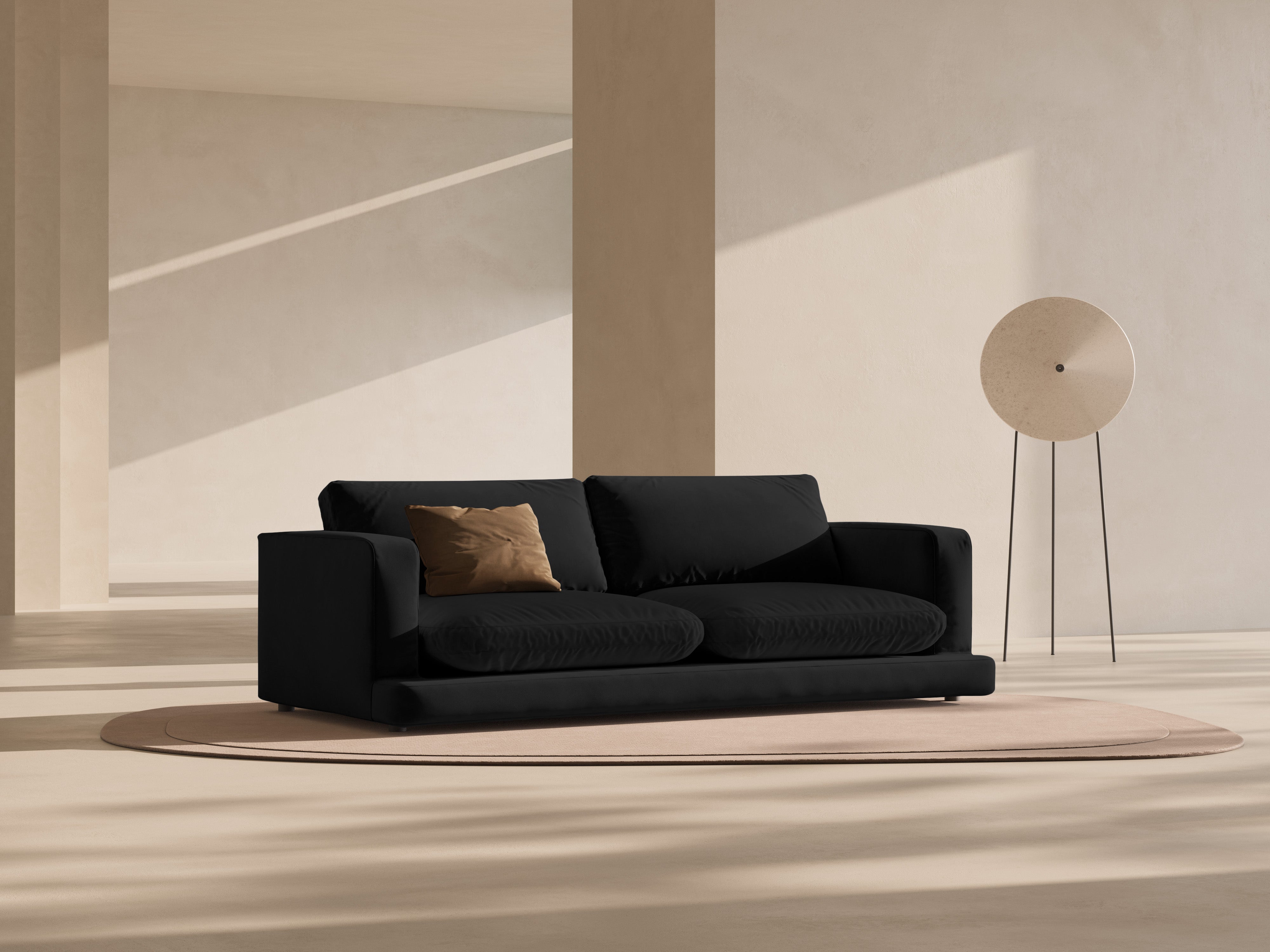 Sofa van fluweel voor 4 personen DAPHNE zwart