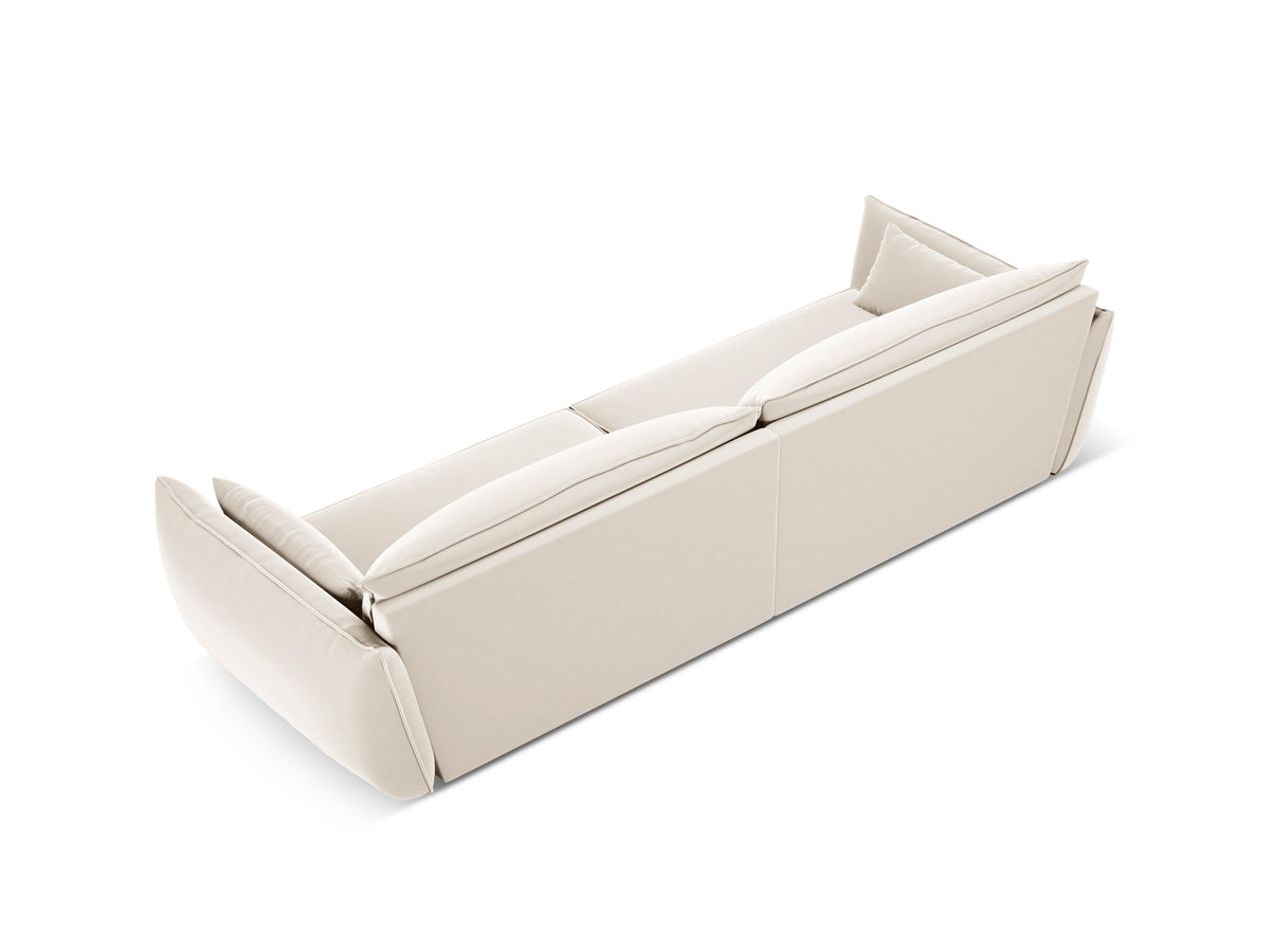 Sofa van fluweel voor 4 personen VANDA beige