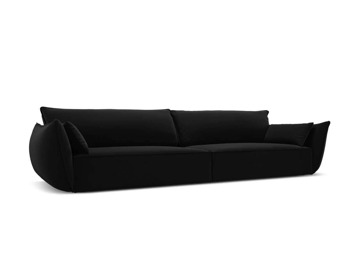 Sofa van fluweel voor 4 personen VANDA zwart