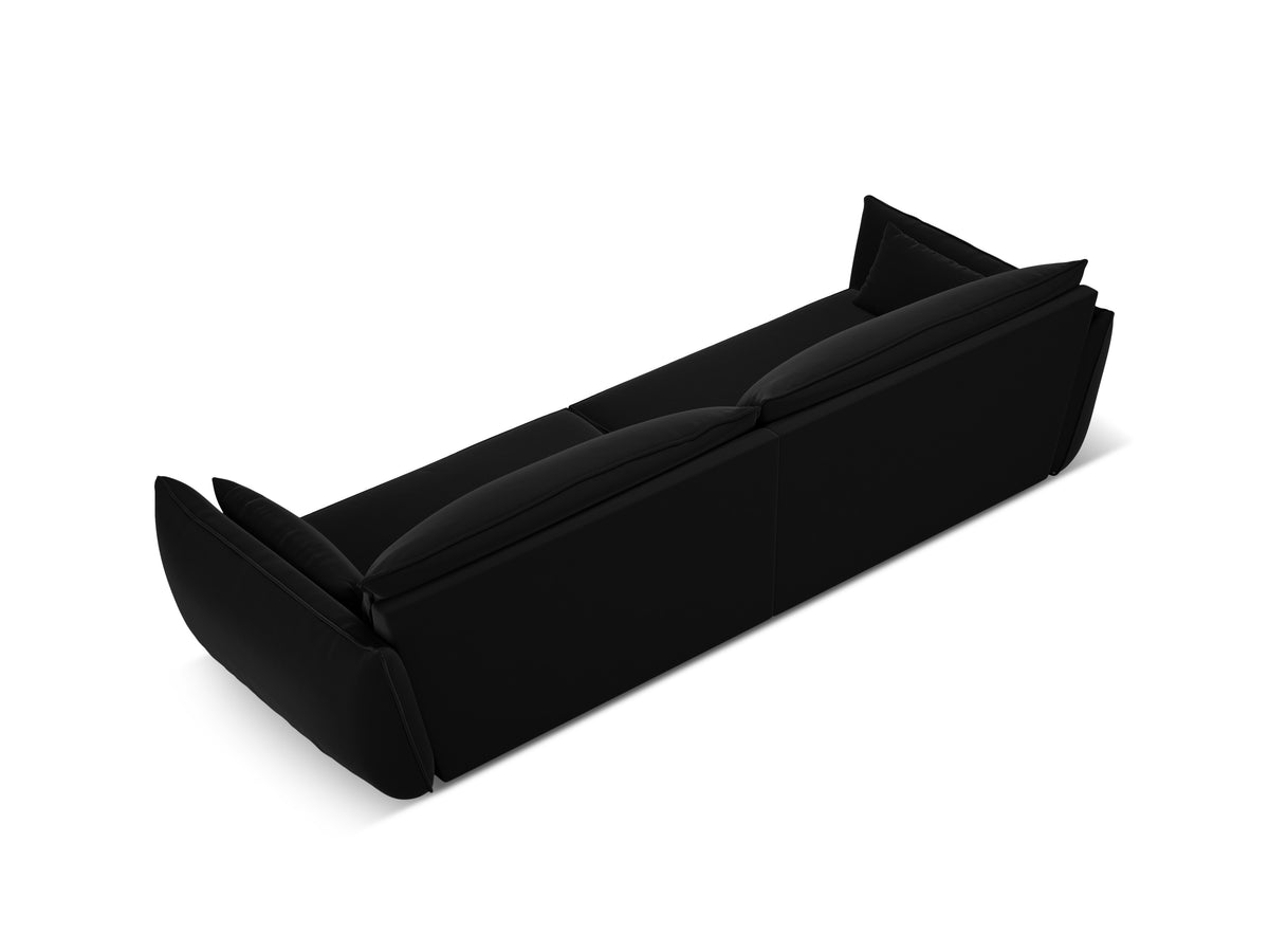 Sofa van fluweel voor 4 personen VANDA zwart