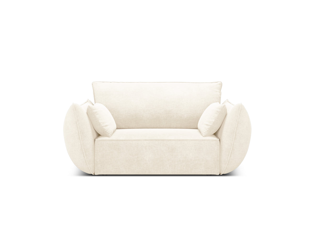 Fauteuil in chenille VANDA lichtbeige