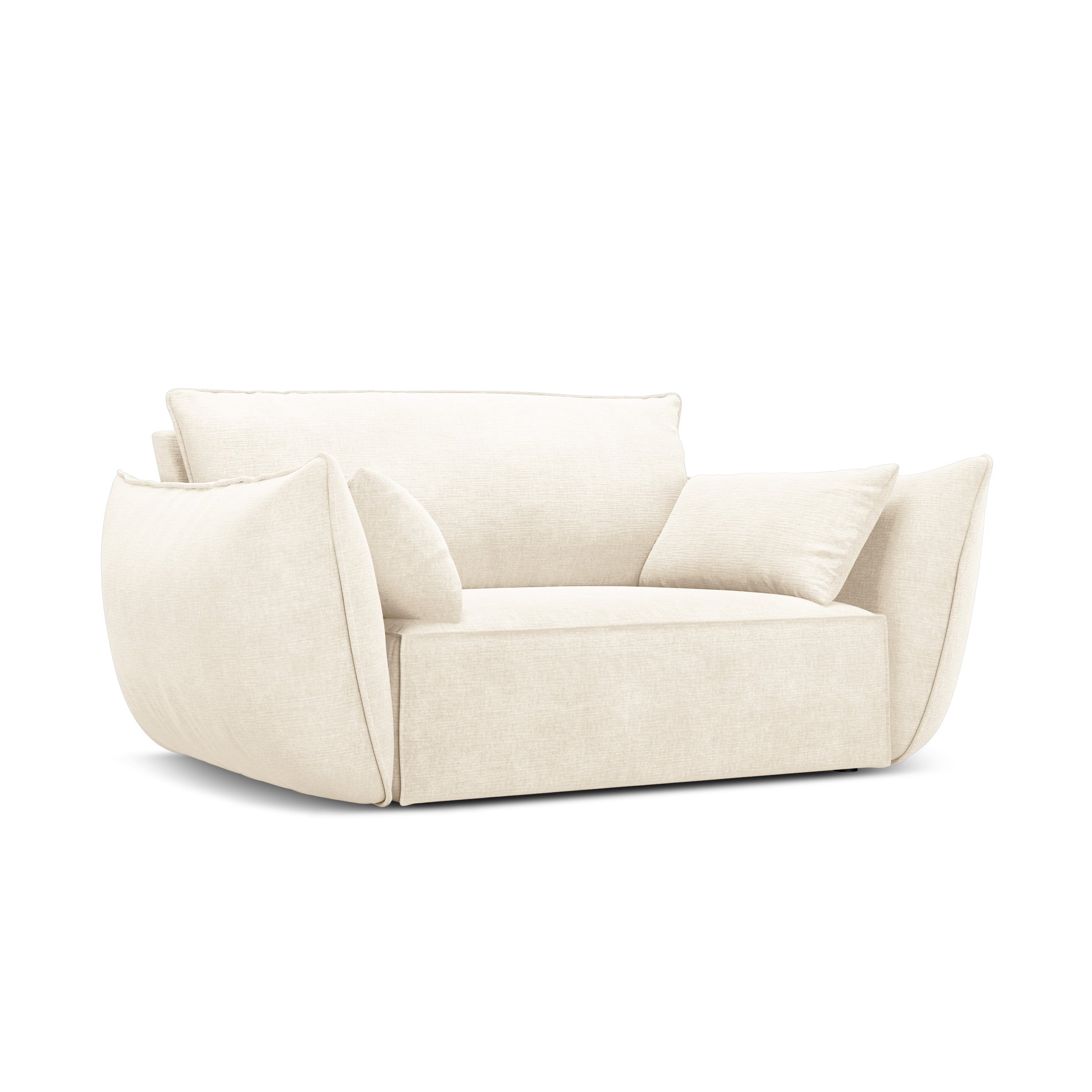 Fauteuil in chenille VANDA lichtbeige