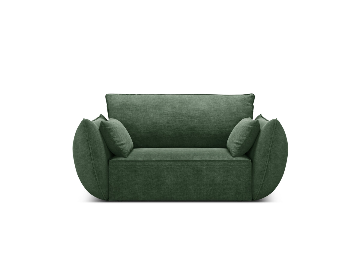 Fauteuil in chenille VANDA donkergroen