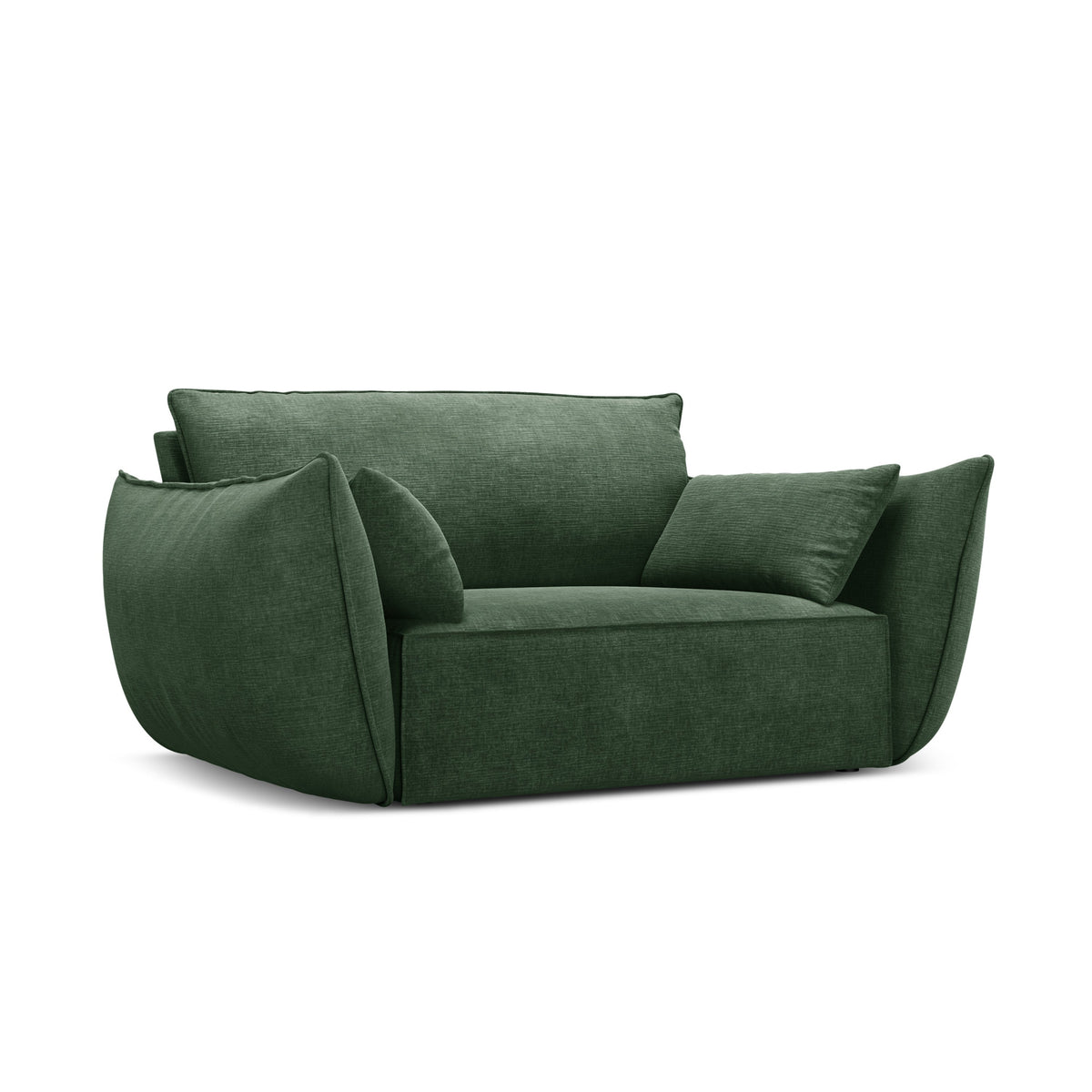 Fauteuil in chenille VANDA donkergroen