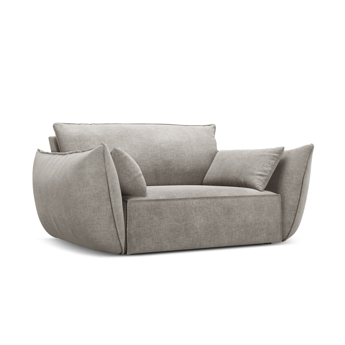 Fauteuil in chenille stof VANDA lichtgrijs