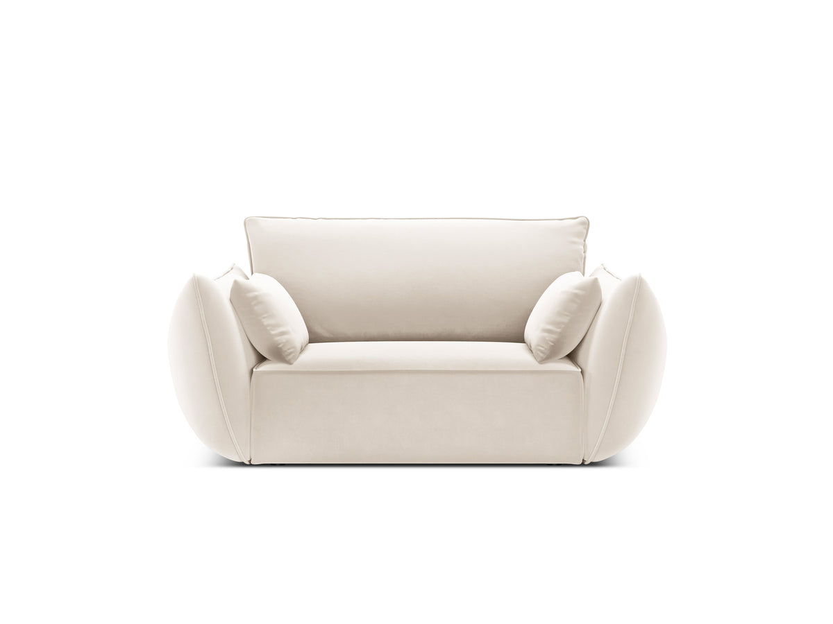 Fluwelen fauteuil VANDA beige