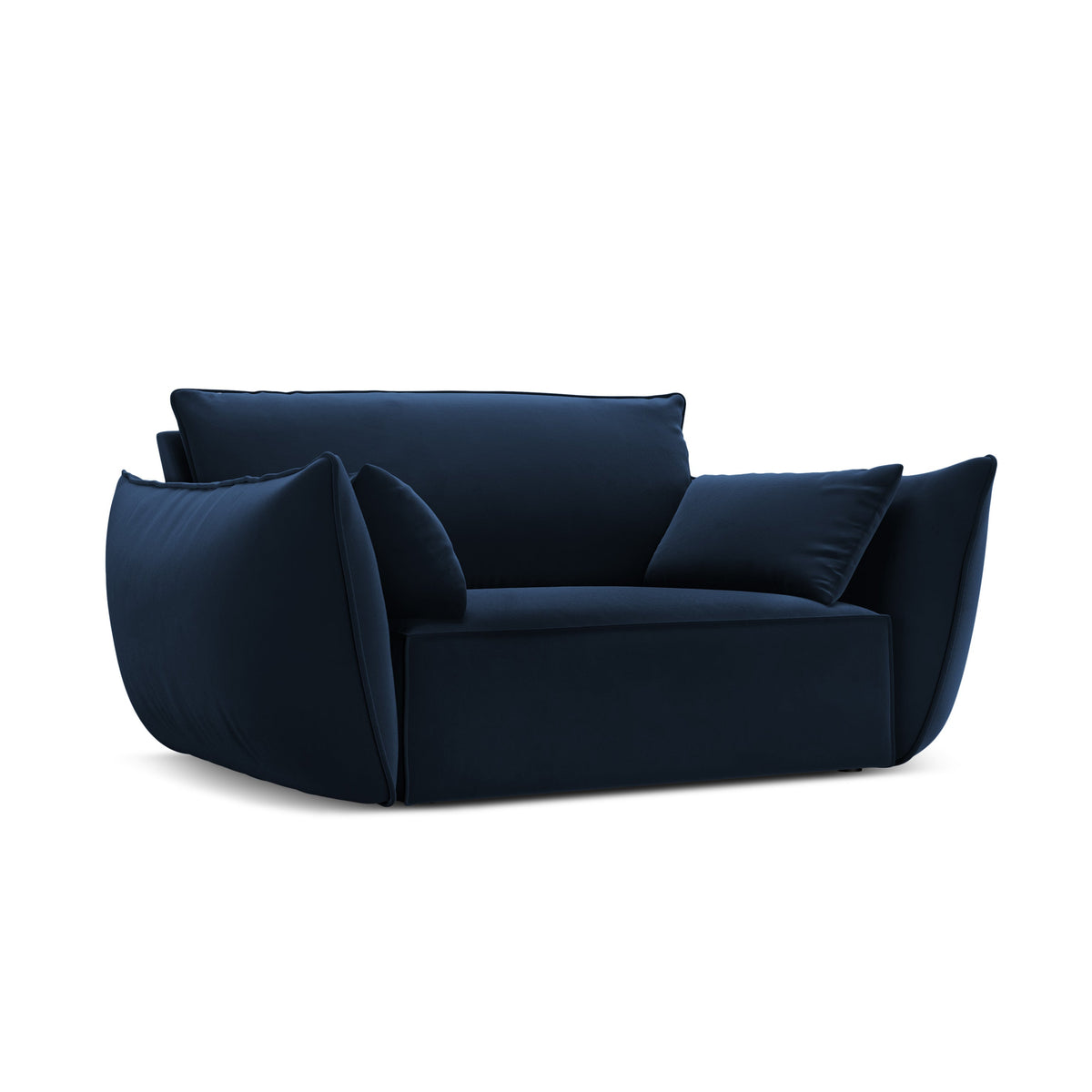Fluwelen fauteuil VANDA marineblauw