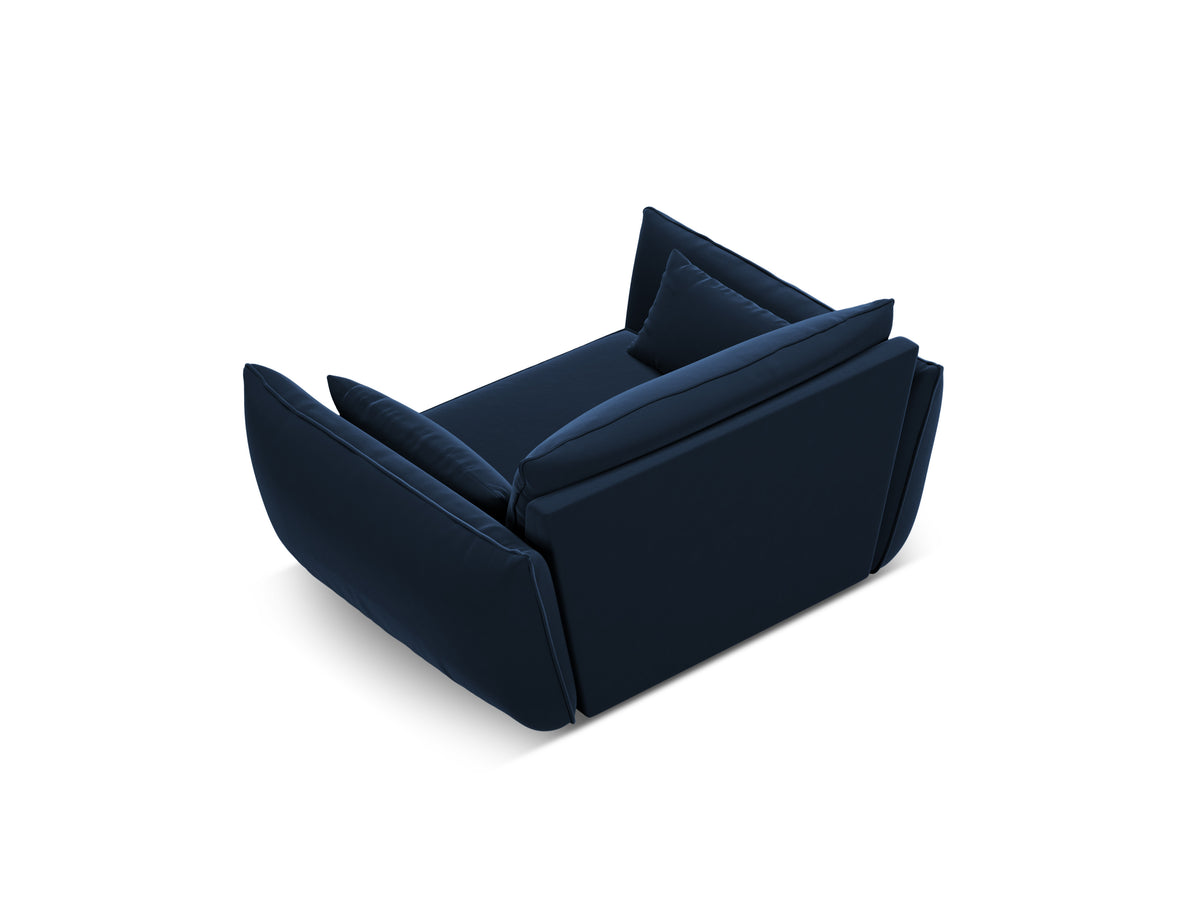Fluwelen fauteuil VANDA marineblauw