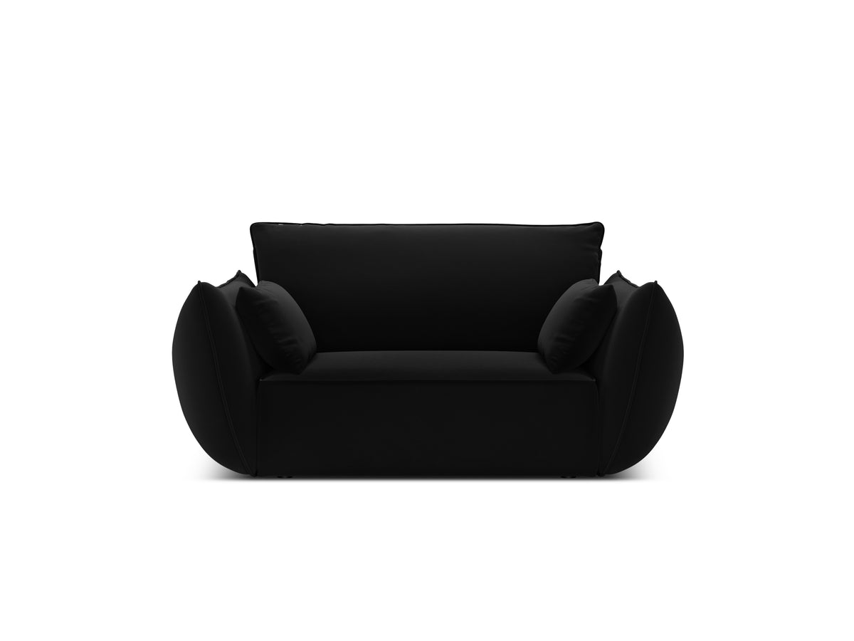 Fluwelen fauteuil VANDA zwart