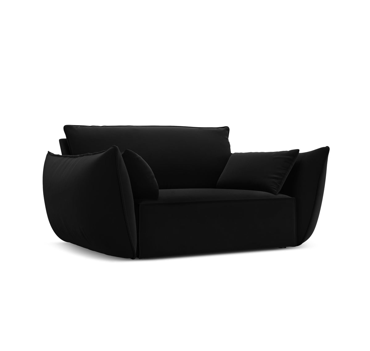 Fluwelen fauteuil VANDA zwart