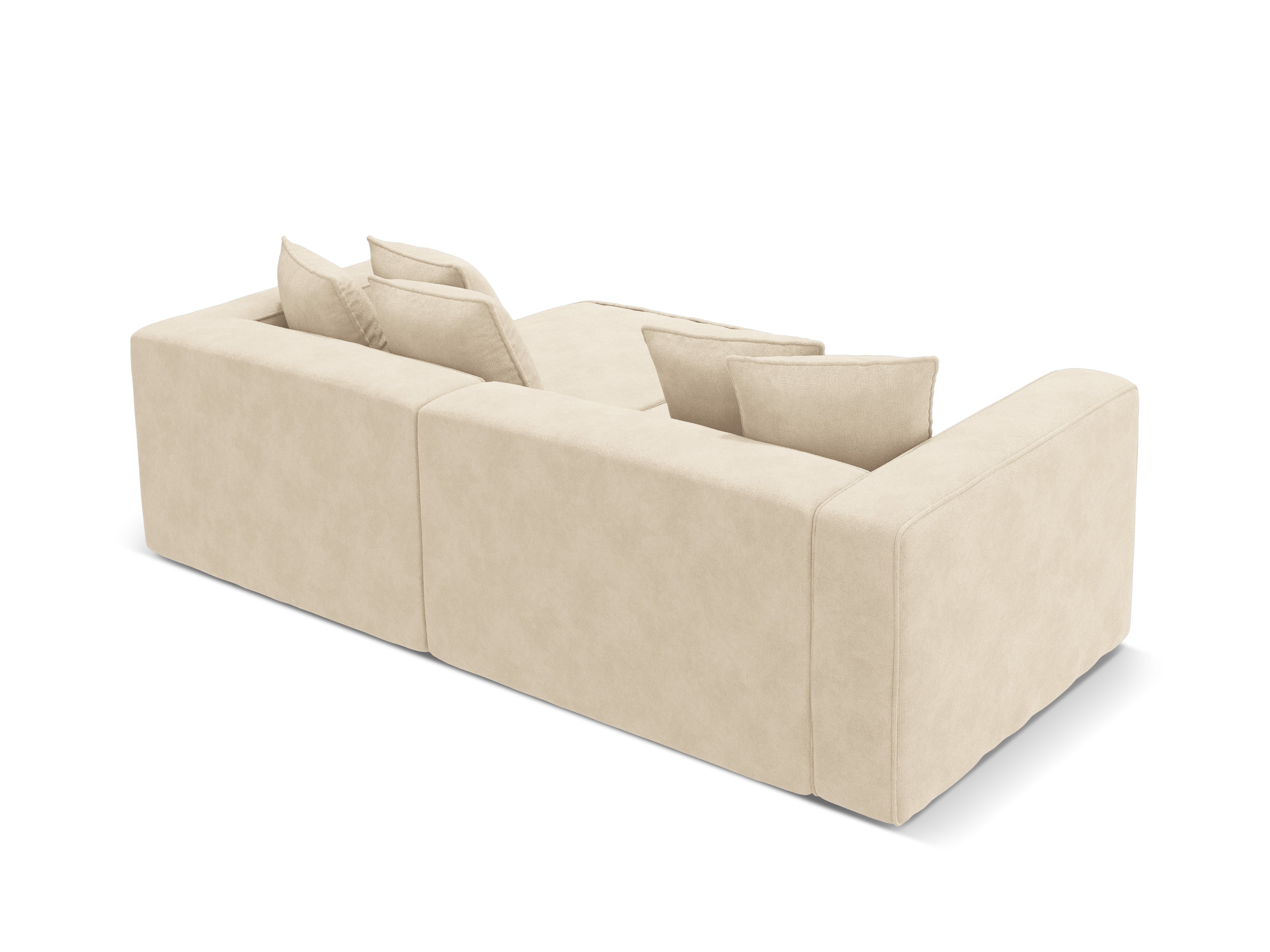 Samt-Ecksofa links mit Schlaffunktion RIBES hellbeige