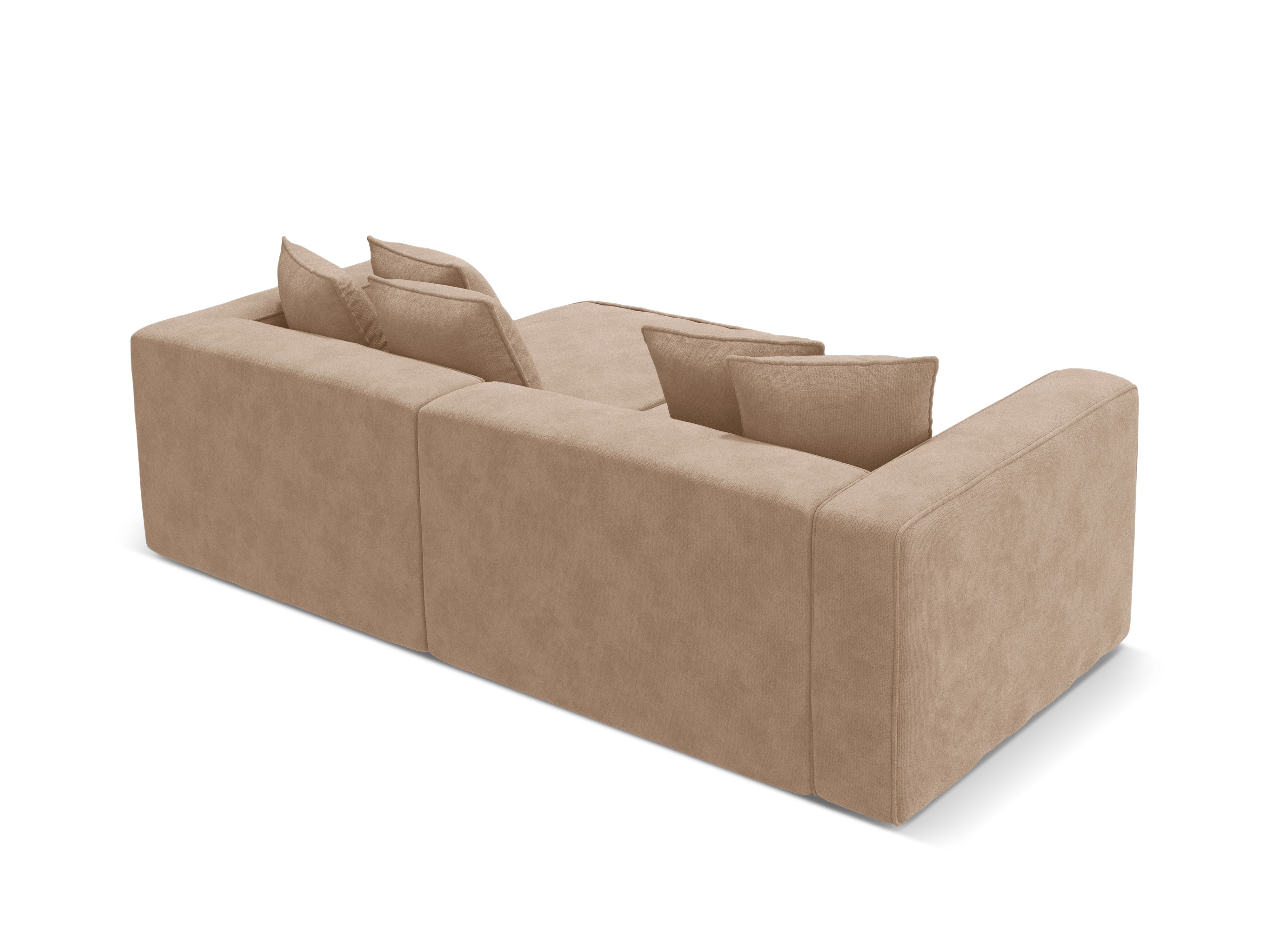 Samt-Ecksofa links mit Schlaffunktion RIBES dunkelbeige