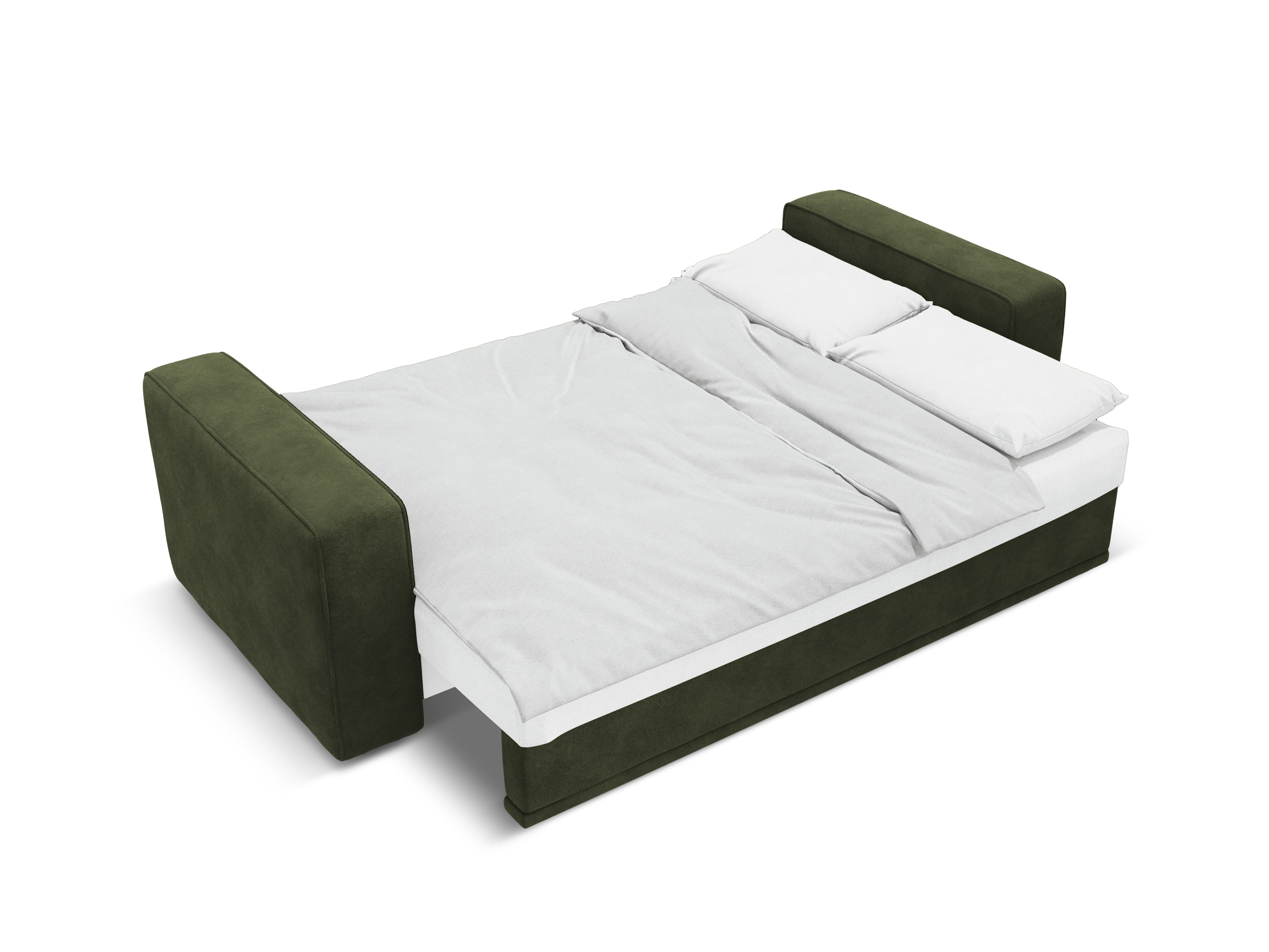 Samt-Ecksofa links mit Schlaffunktion RIBES grün