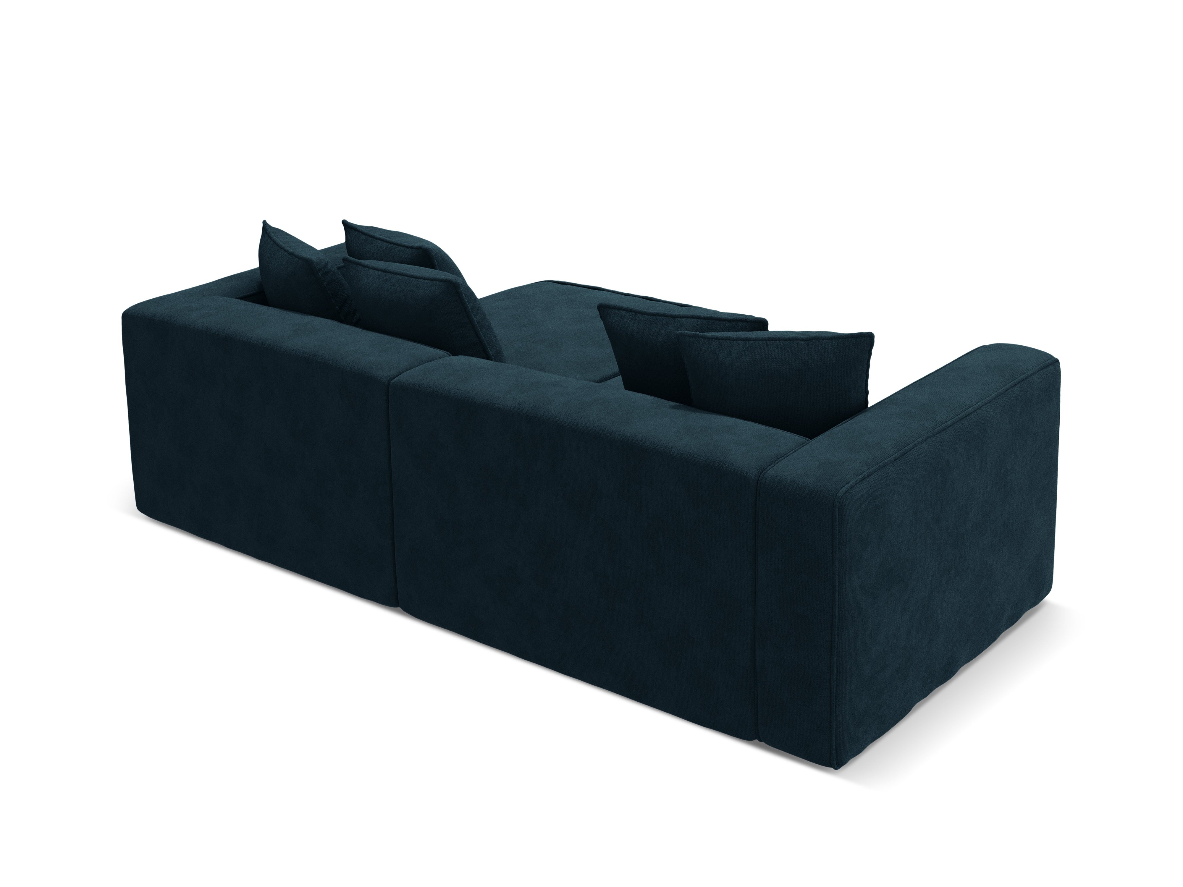 Left-facing velvet corner sofa bed RIBES petrol blue