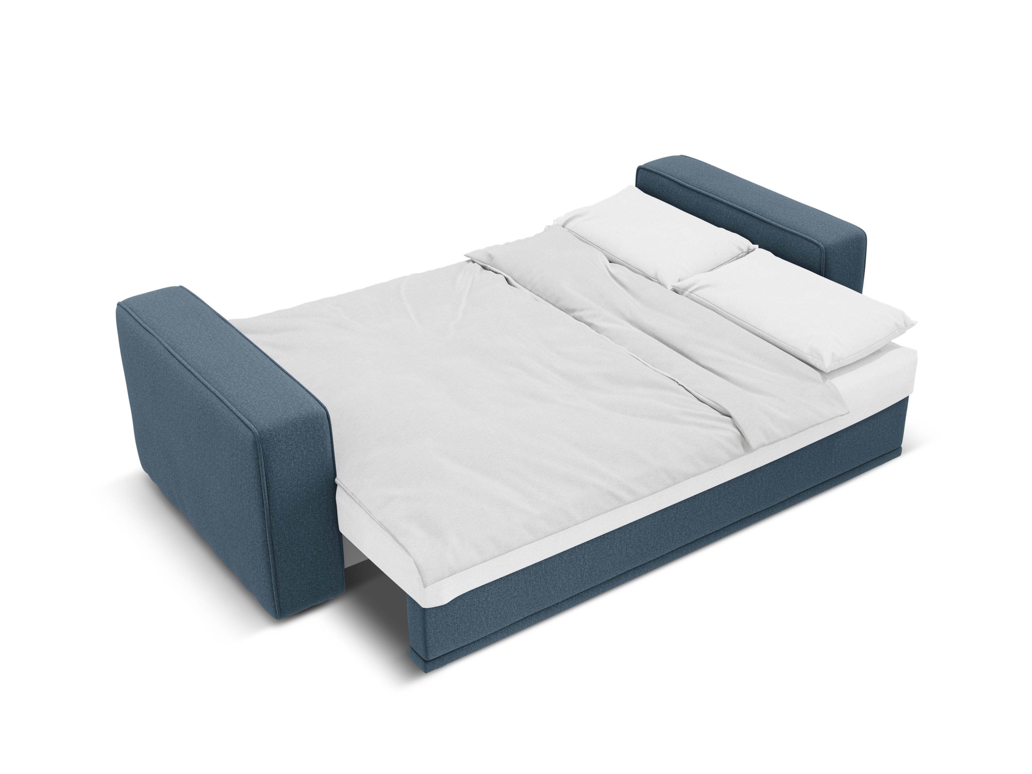 Linkerhoekbank met slaapfunctie RIBES denimblauw chenille