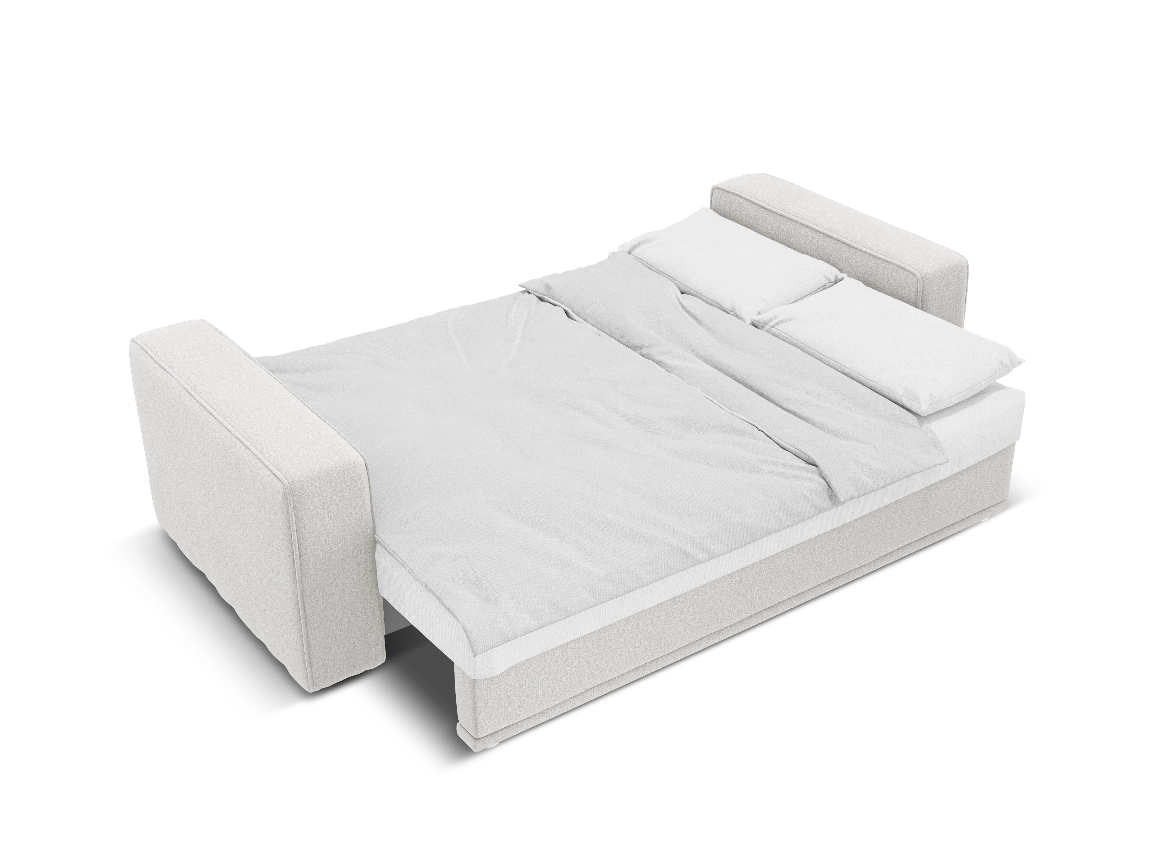 Linkerhoekbank met slaapfunctie RIBES zilver chenille