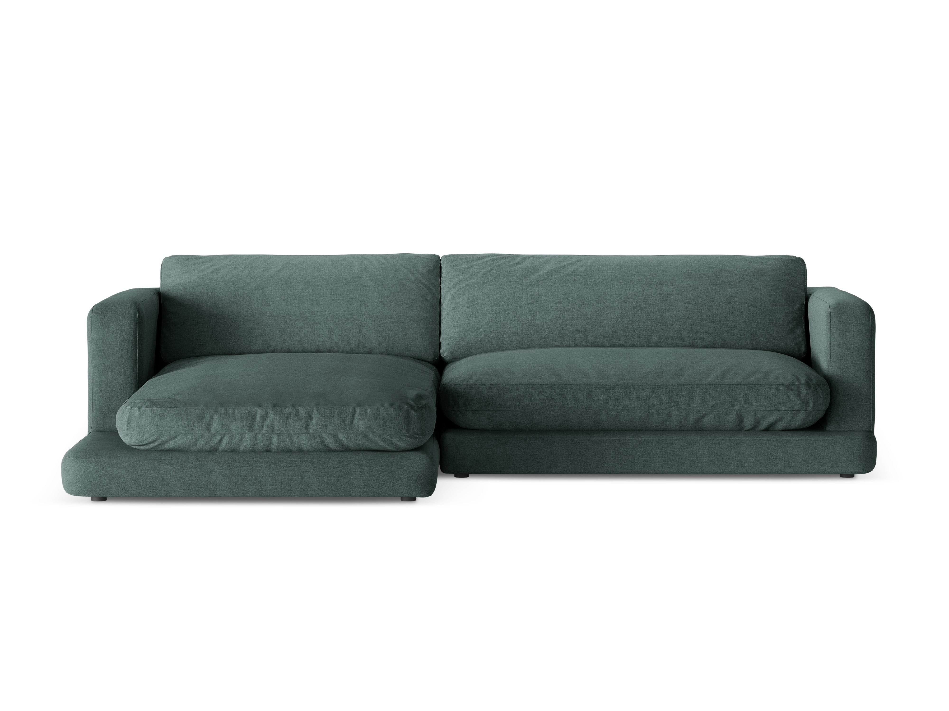 Left-sided corner sofa DAPHNE sea green chenille