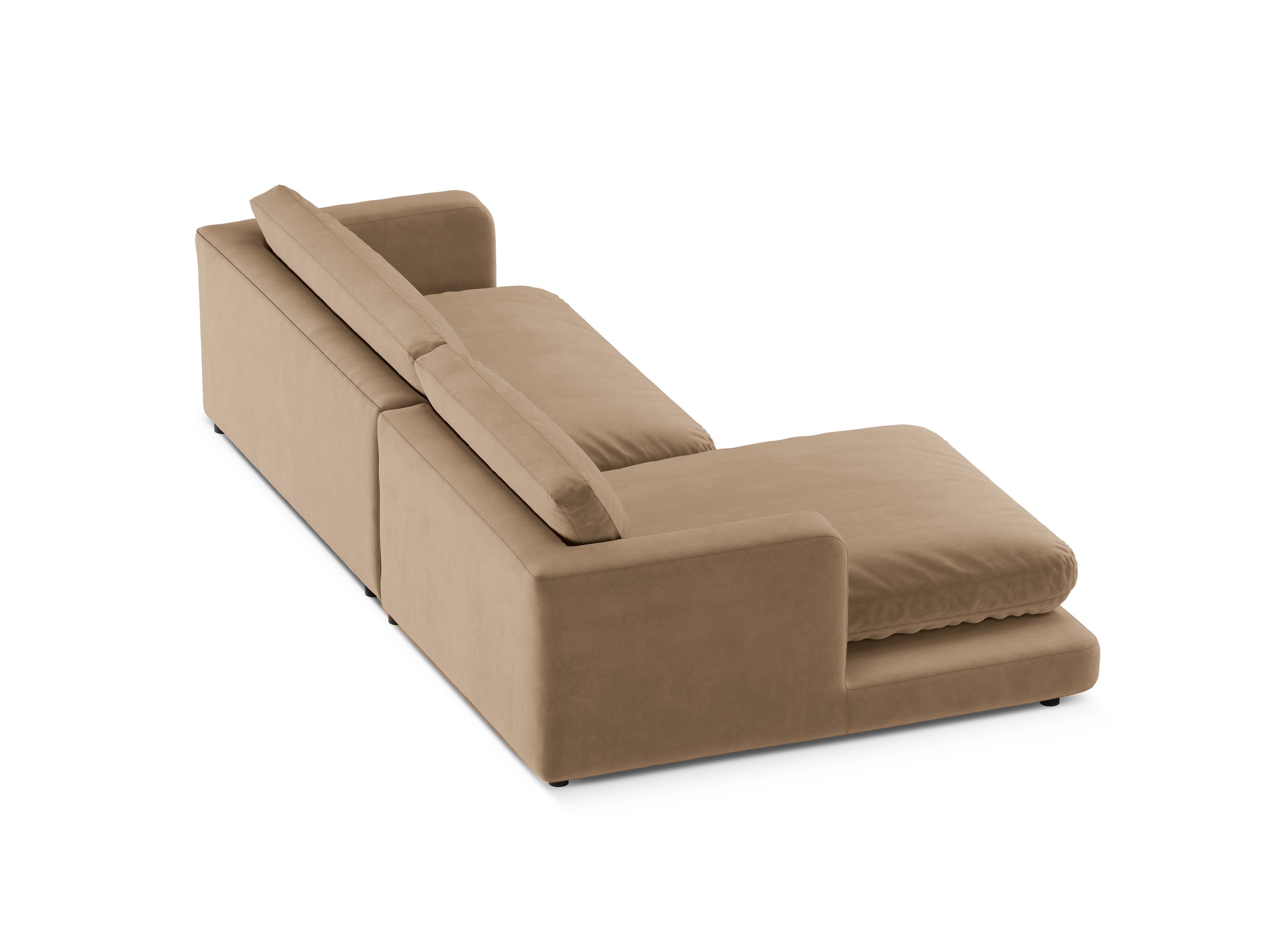 Fluwelen linkerhoekbank DAPHNE beige