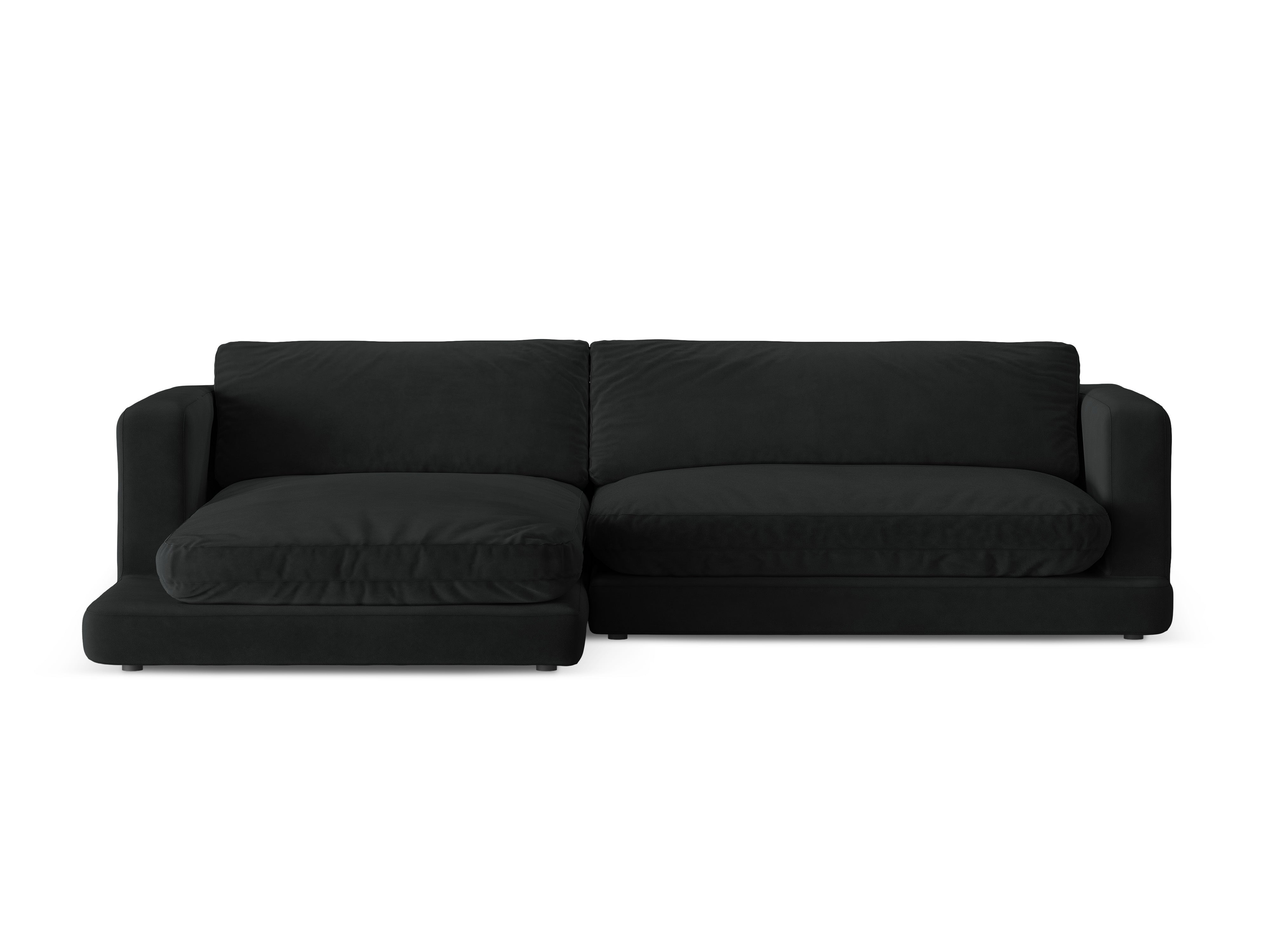 Left-facing velvet corner sofa DAPHNE black