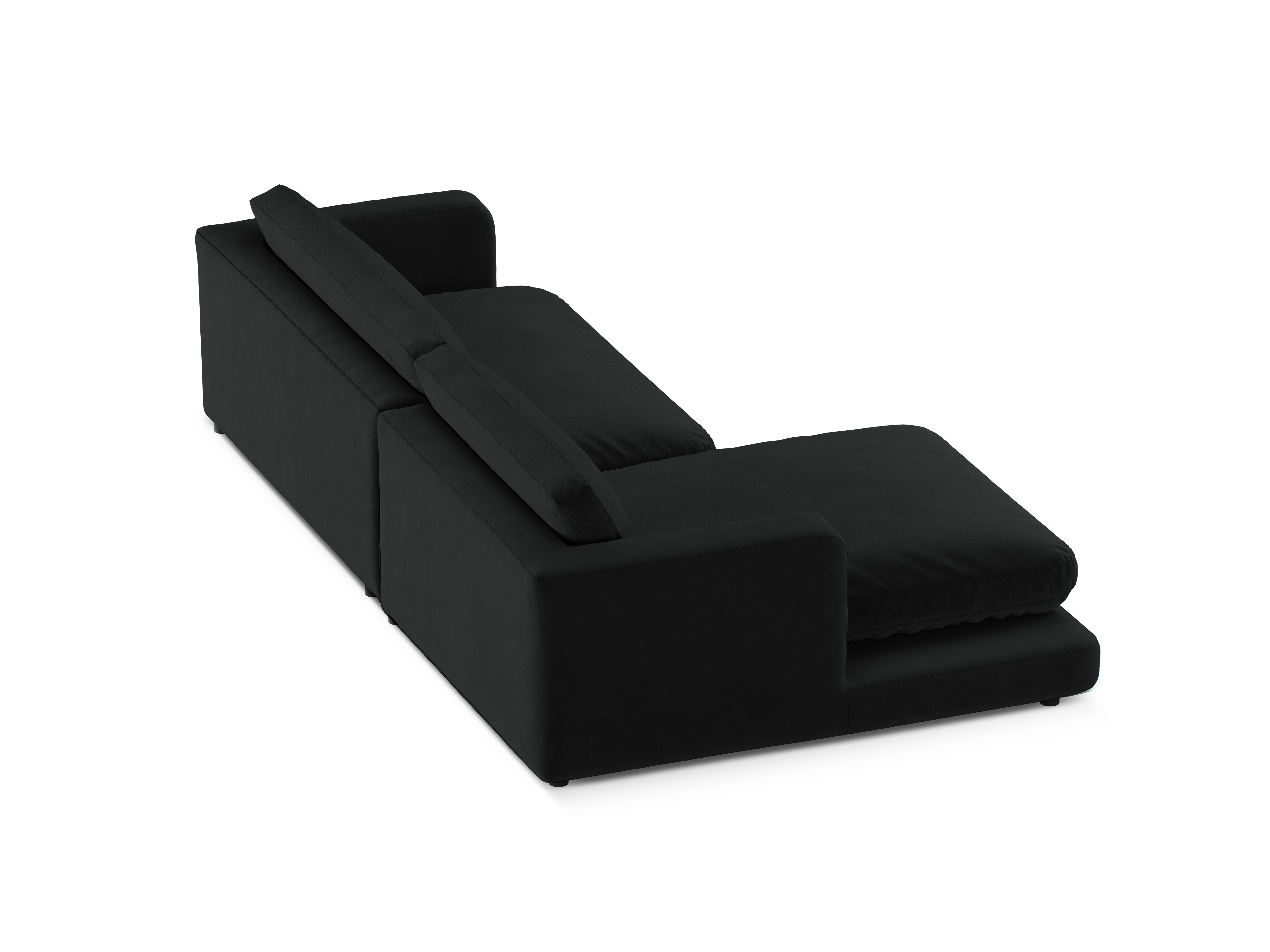 Left-facing velvet corner sofa DAPHNE black