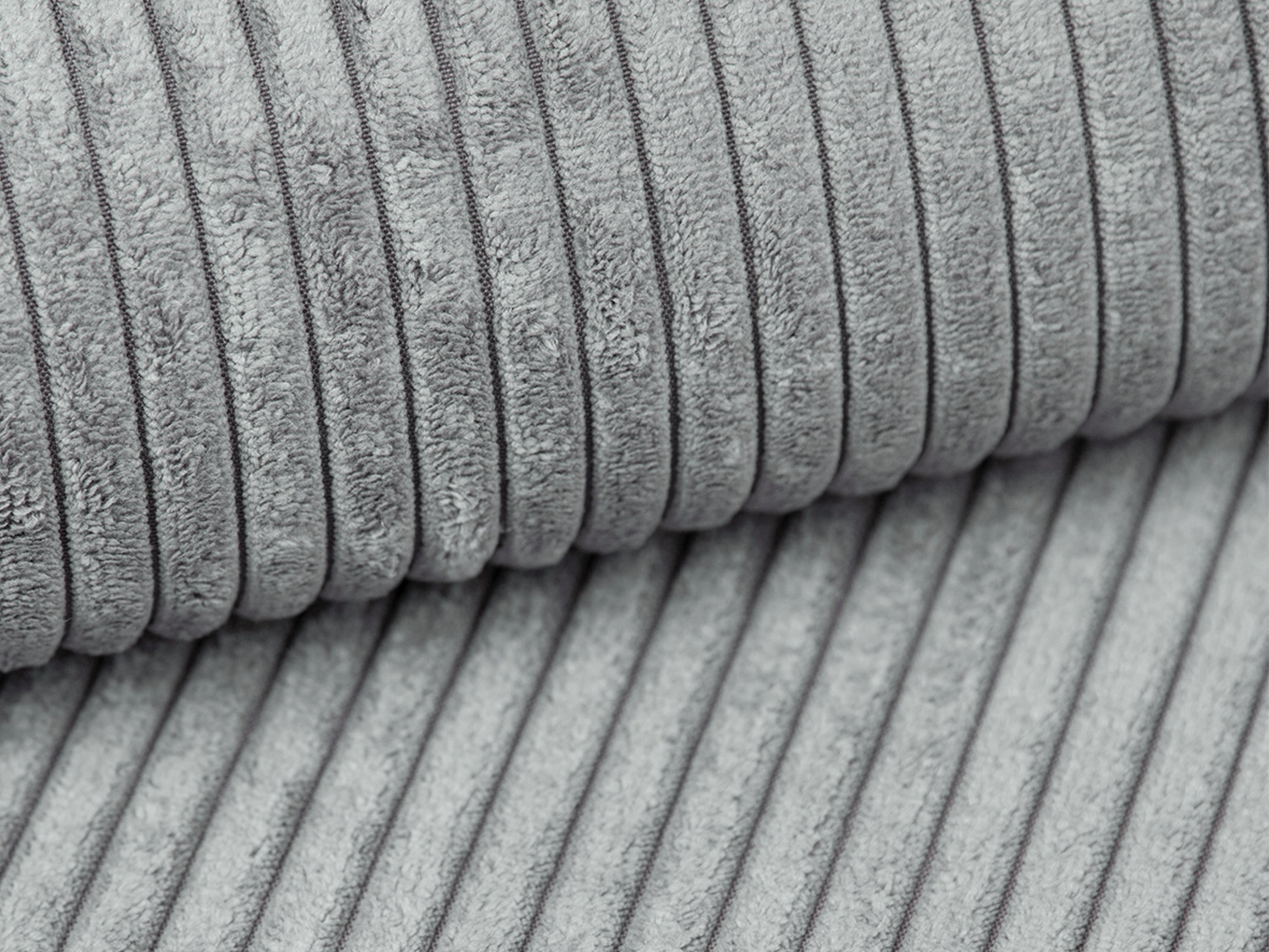 Rechthoekige bank met slaapfunctie RIBES grijs ribfluweel