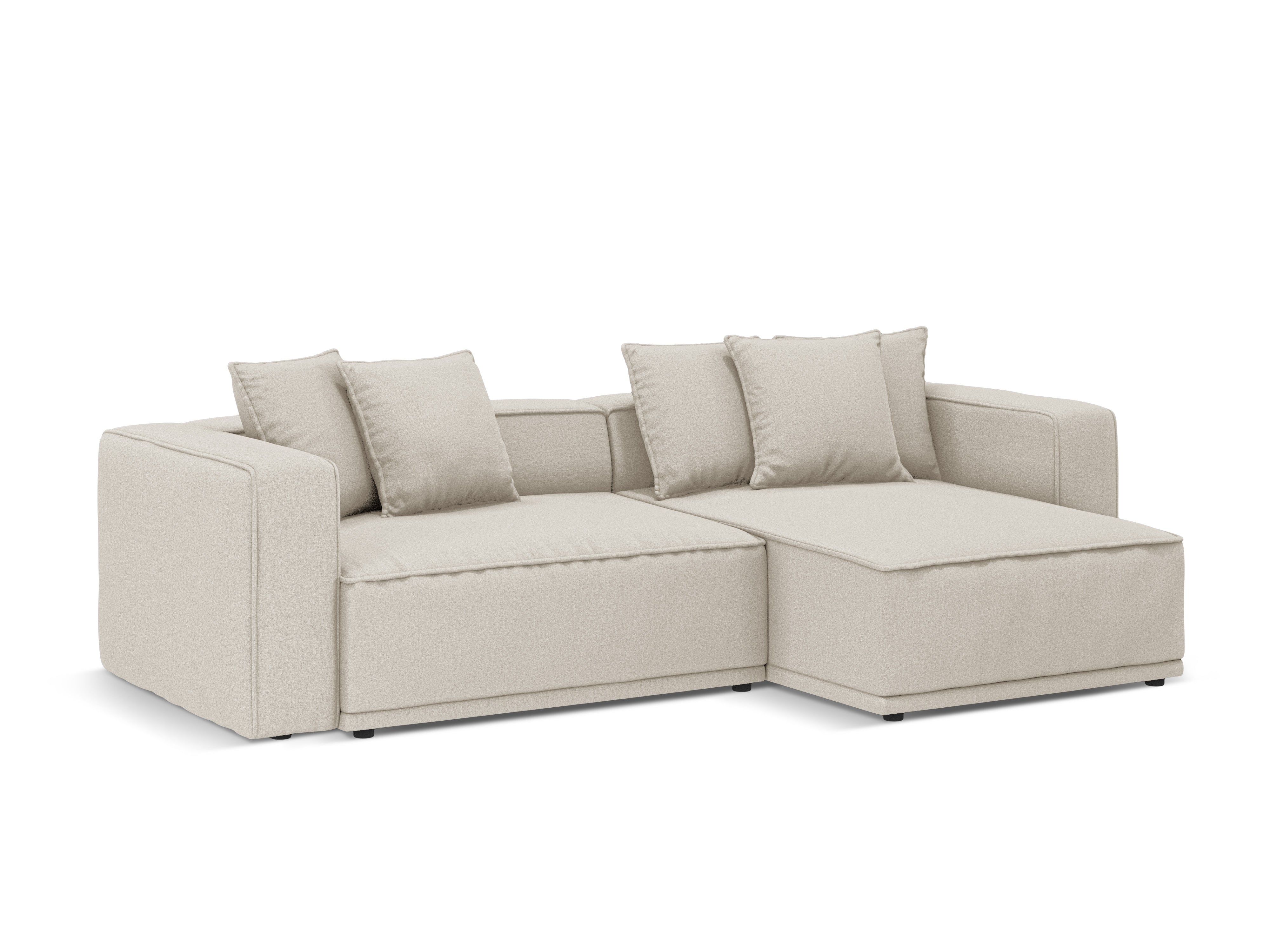 Rechtsseitige Schlafcouch RIBES beige Chenille