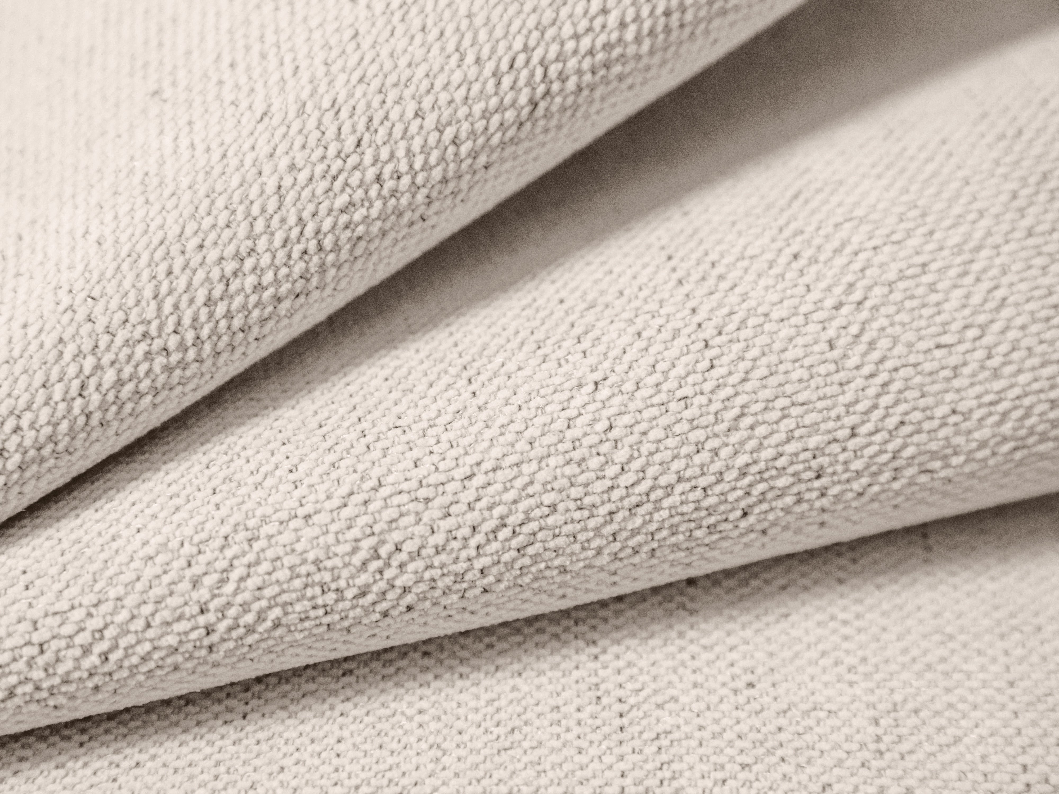 Driepersoons hoekbank rechts AGAVE lichtbeige chenille