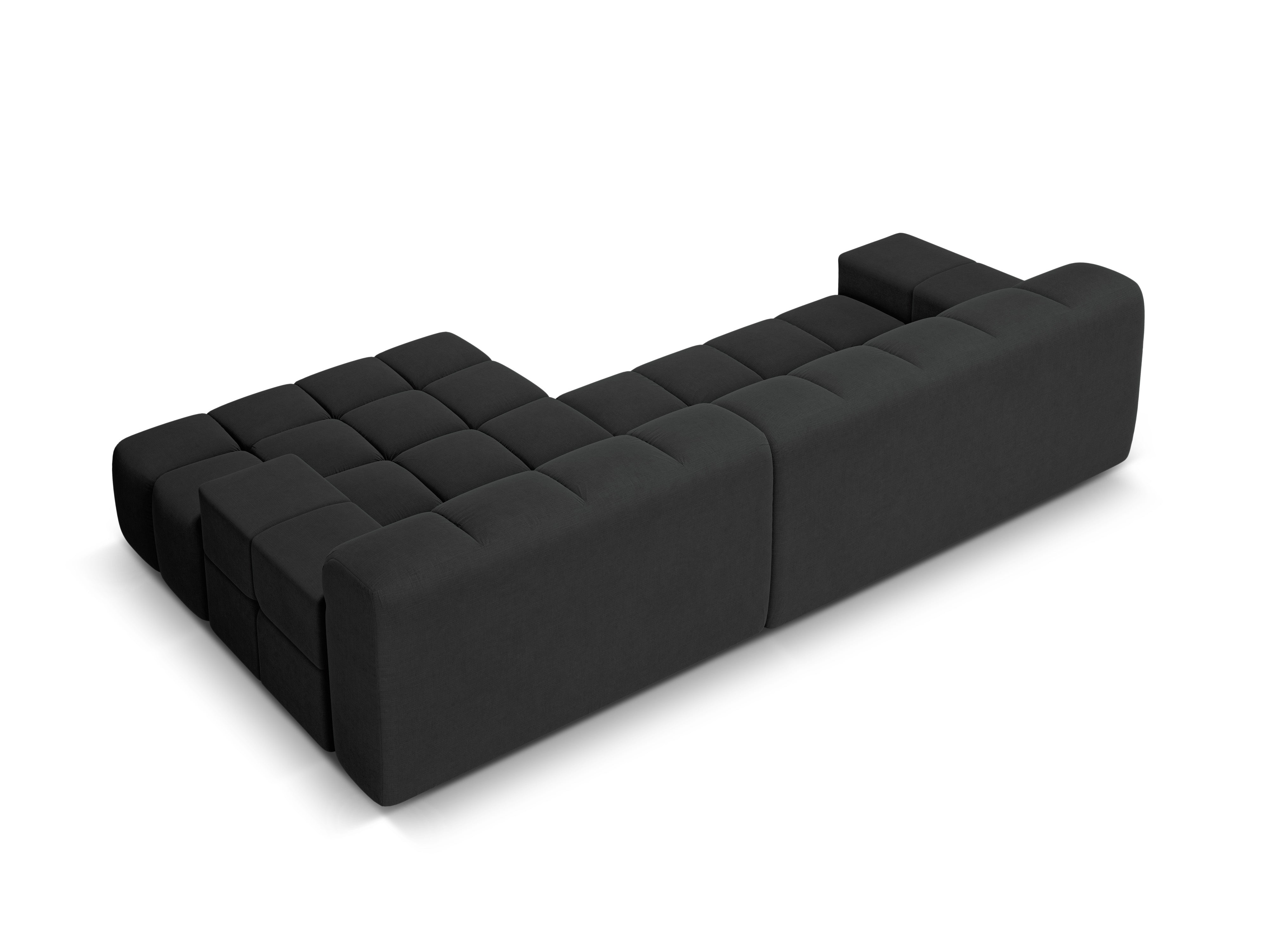 3-sitziger rechter Ecksofa AGAVE in anthrazitfarbenem Chenille