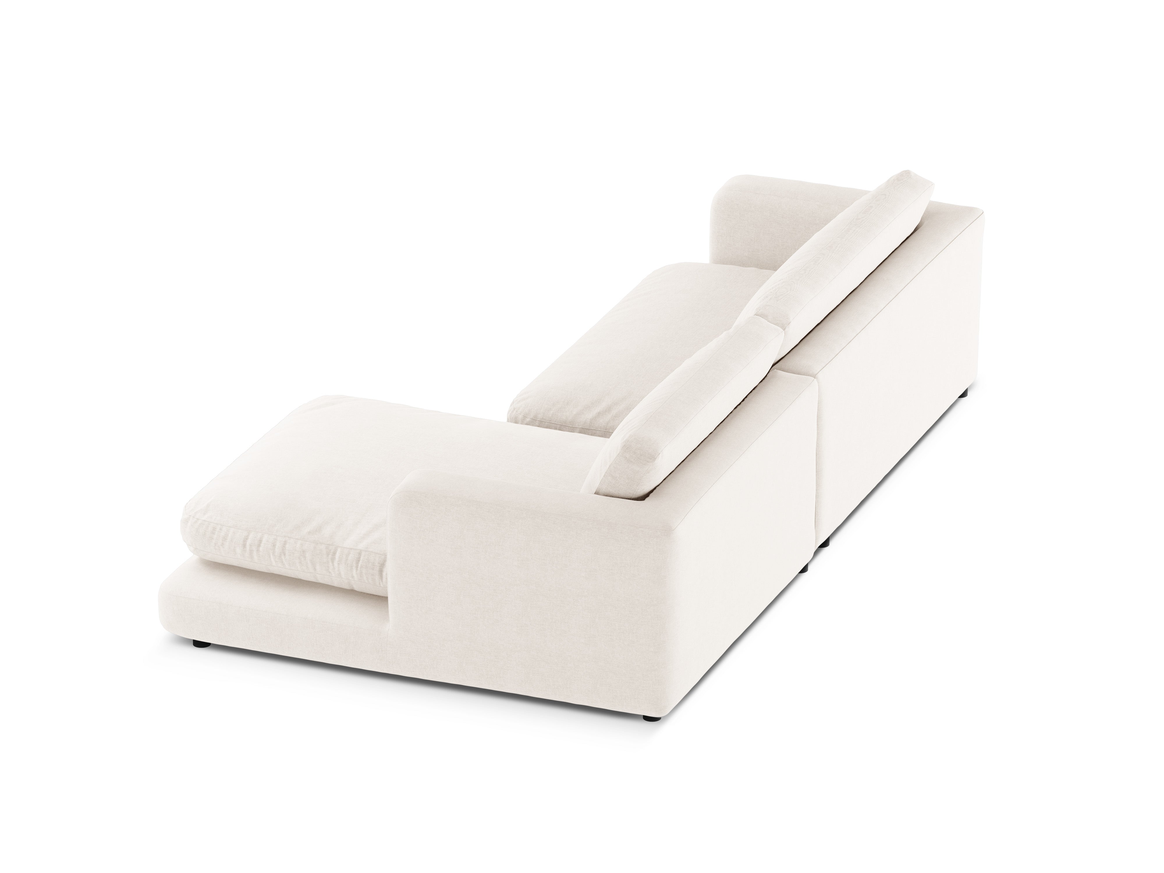 Rechthoekige hoekbank DAPHNE gebroken wit chenille