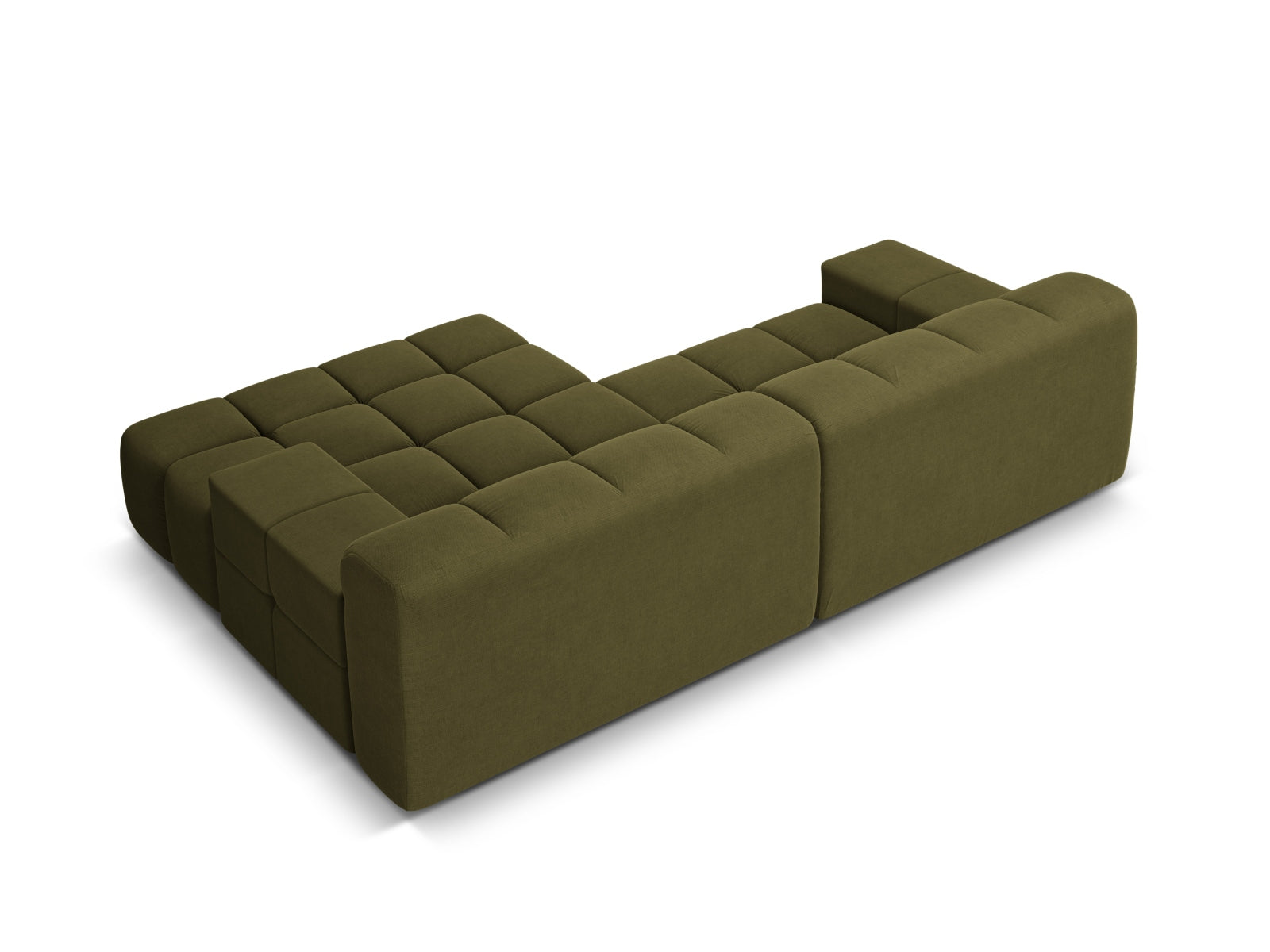 Right-facing 2-seater sofa AGAVE green chenille