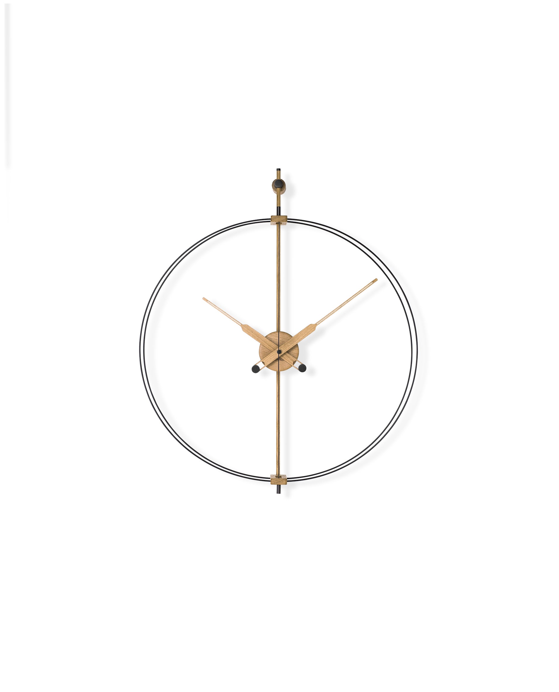 Muurklok MINI BARCELONA PREMIUM eikenhout met zwarte afwerking