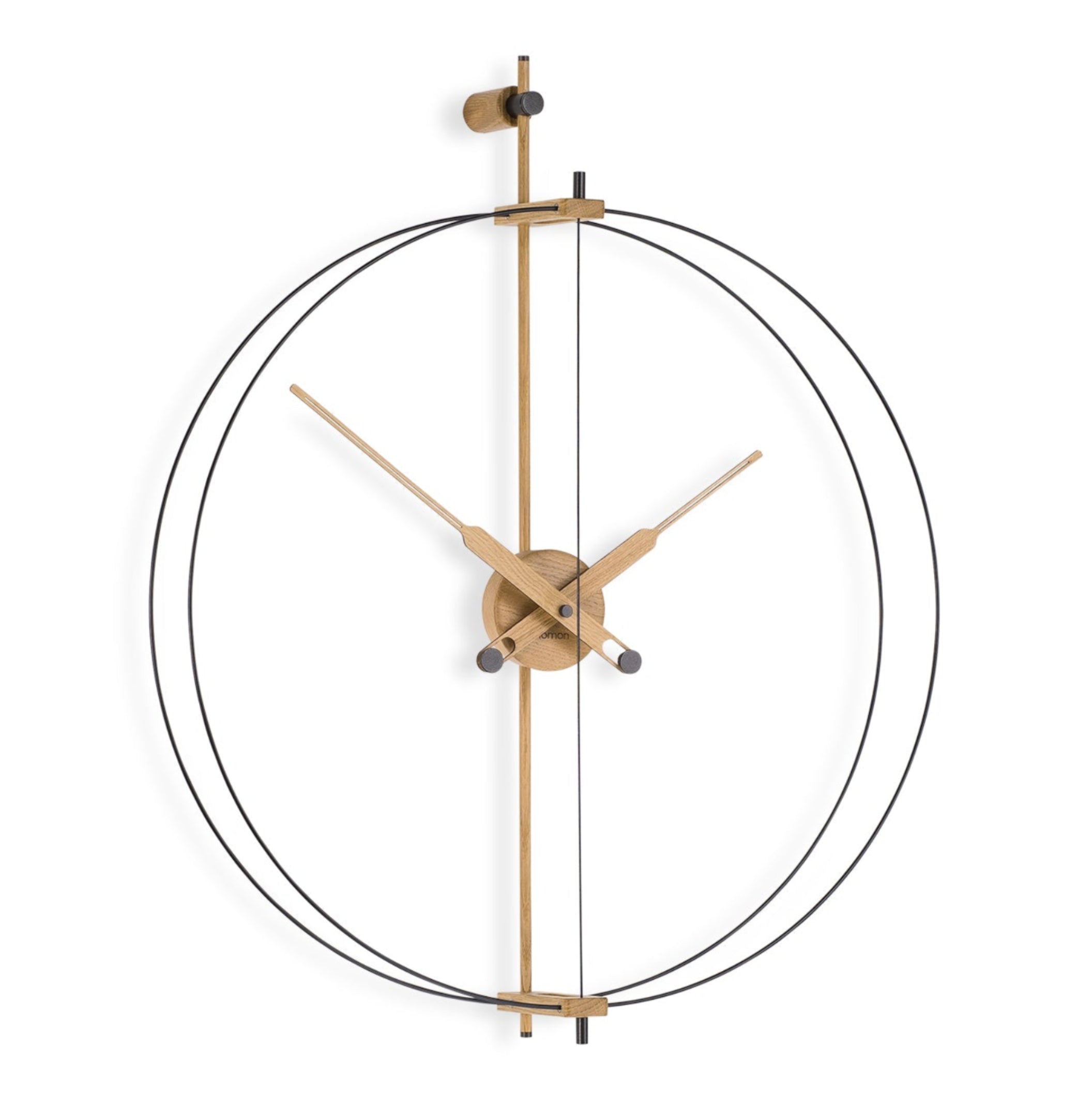 Muurklok MINI BARCELONA PREMIUM eikenhout met zwarte afwerking