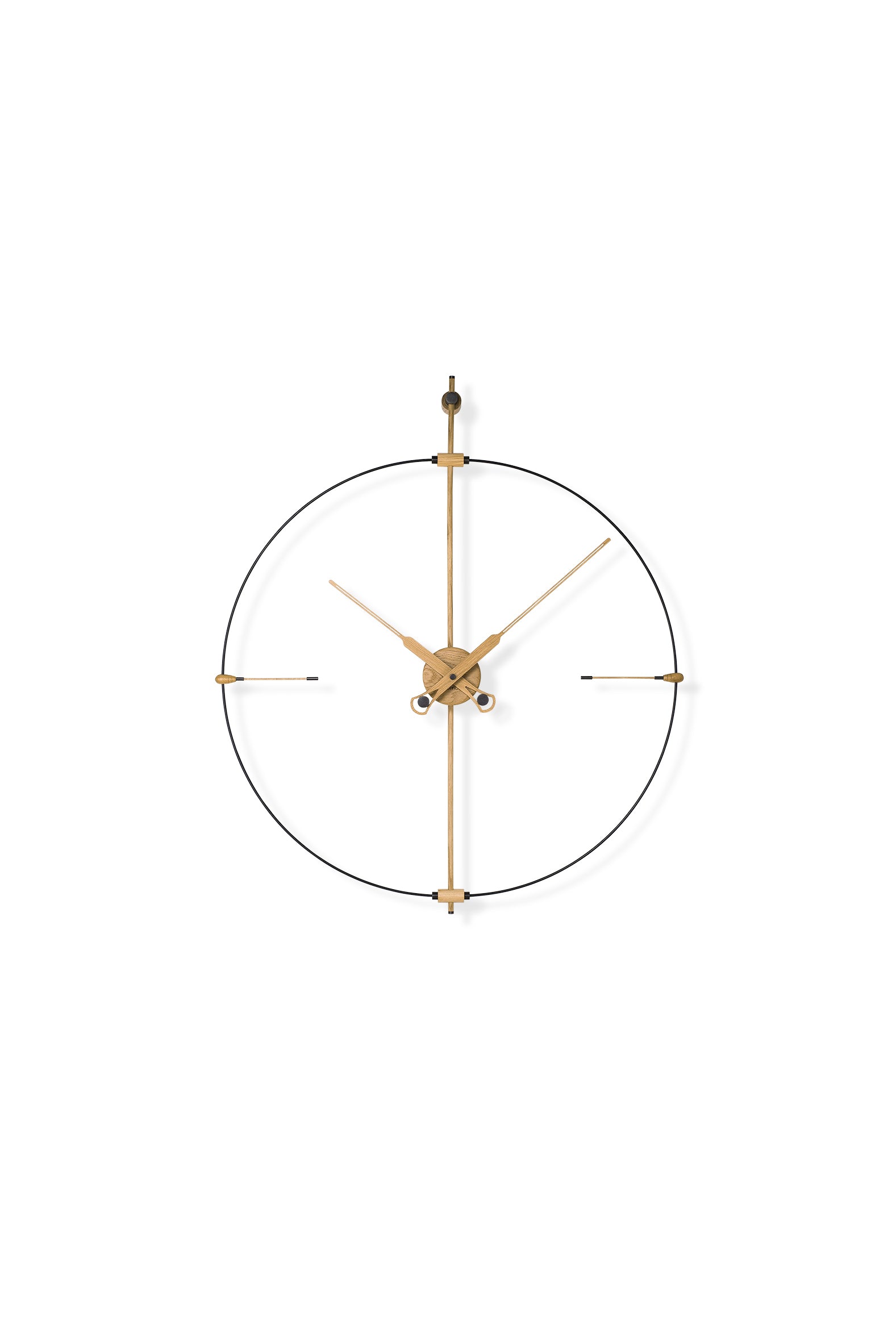 Muurklok MINI BILBAO PREMIUM eikenhout met zwarte afwerking