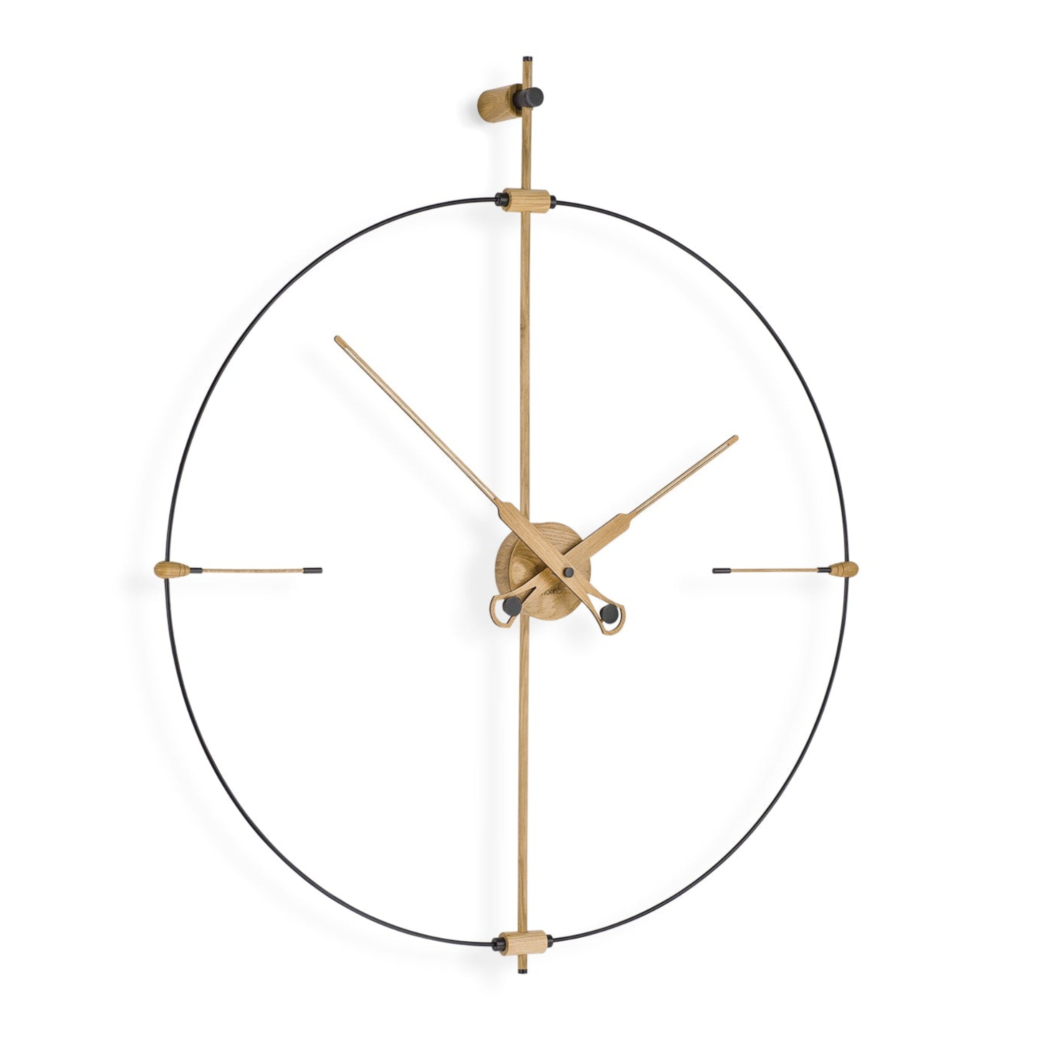 Muurklok MINI BILBAO PREMIUM eikenhout met zwarte afwerking