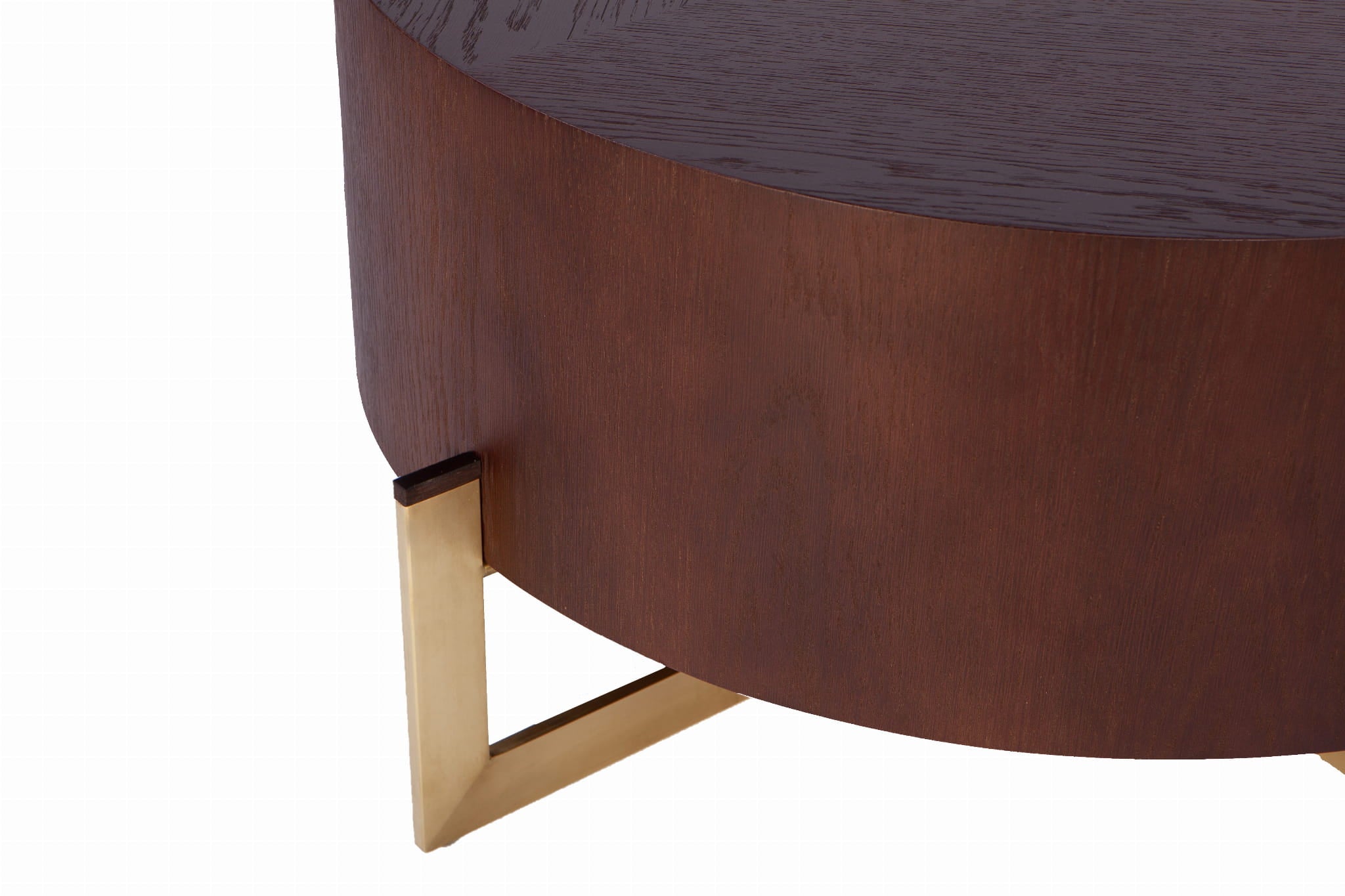 Kaffeetisch KRYSS braun mit goldenem Gestell