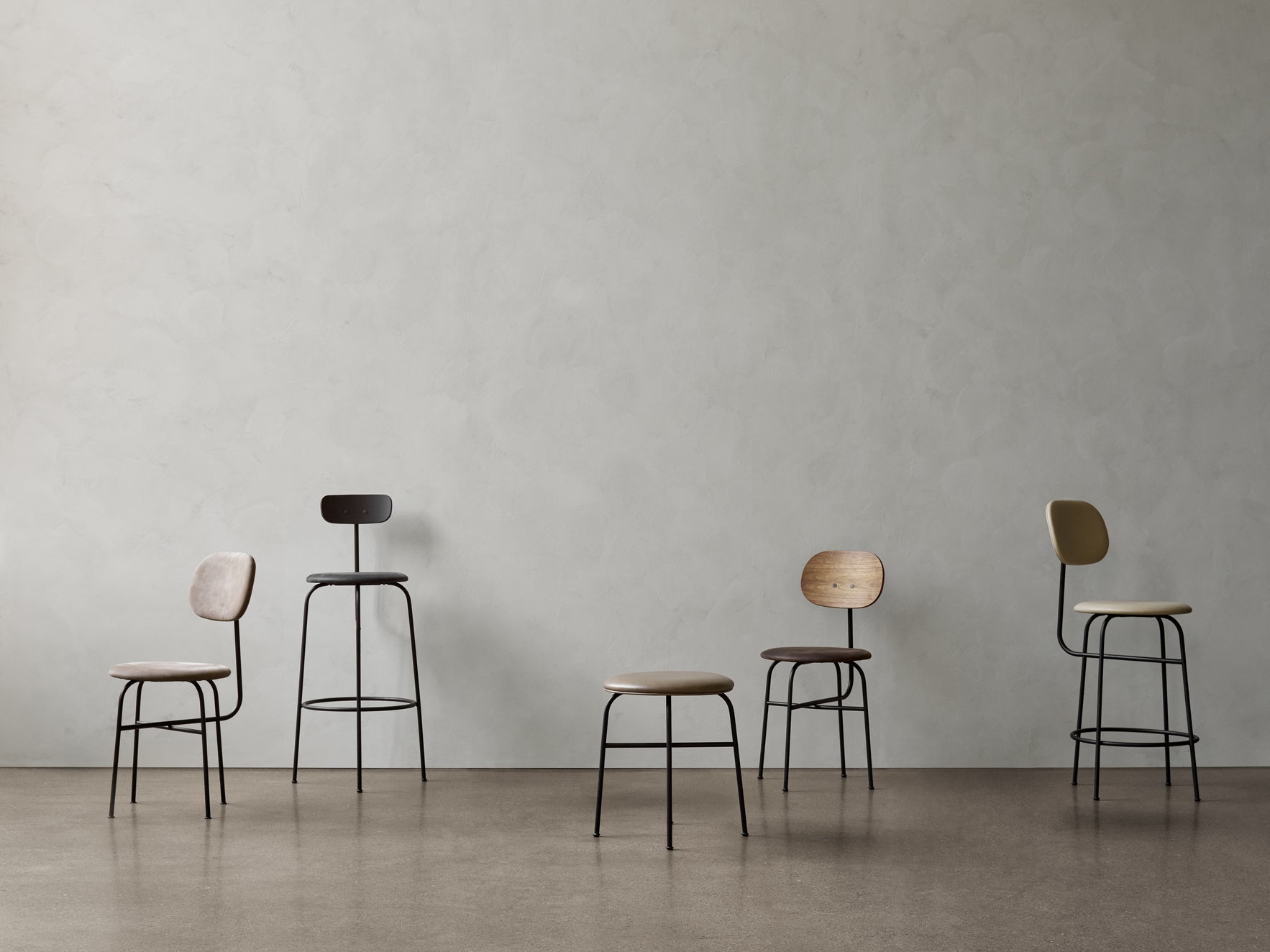 AFTEROOM stool beige with a steel base