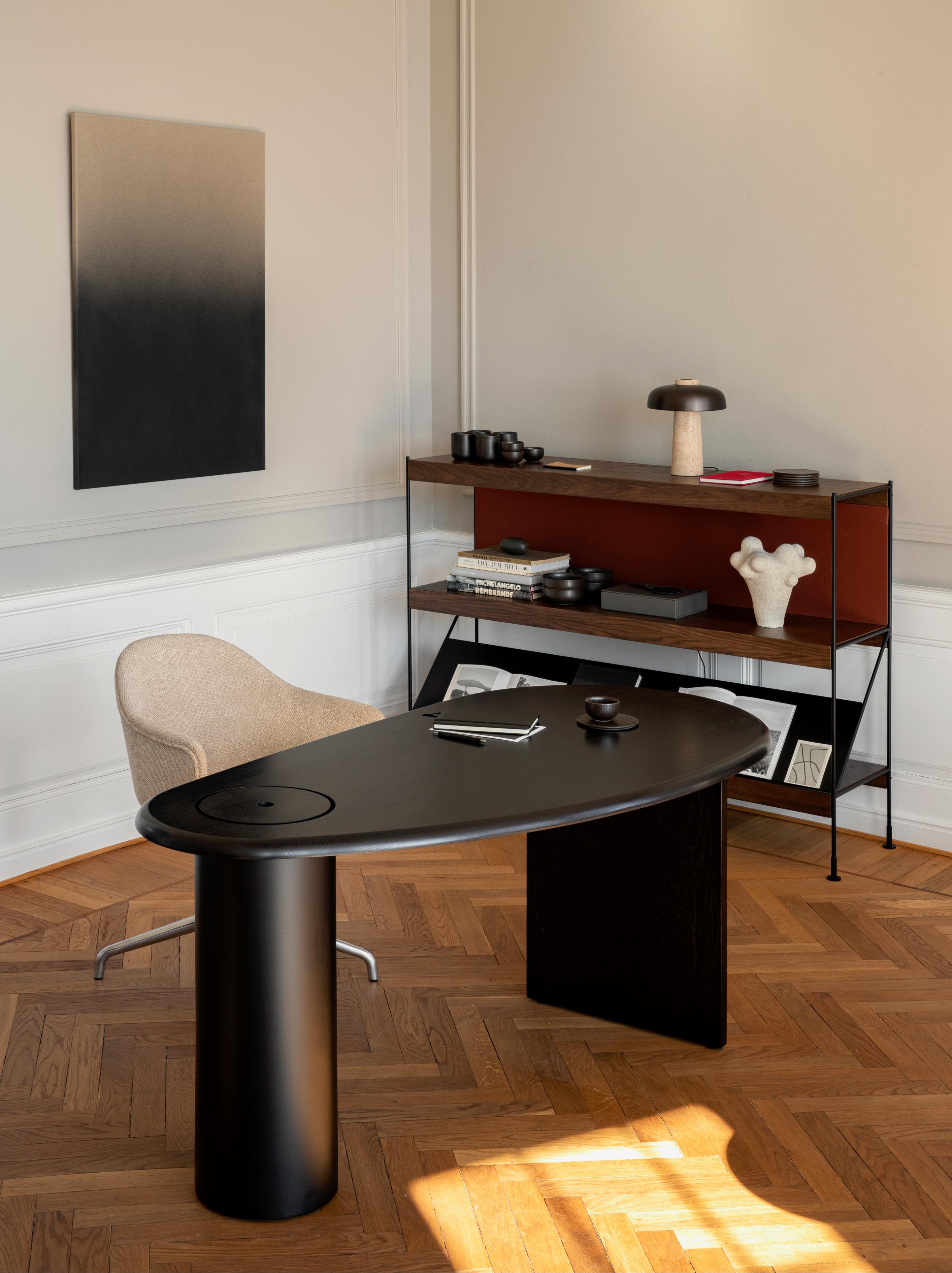 HARBOUR Office Chair Black Faux Leather with Silver Base