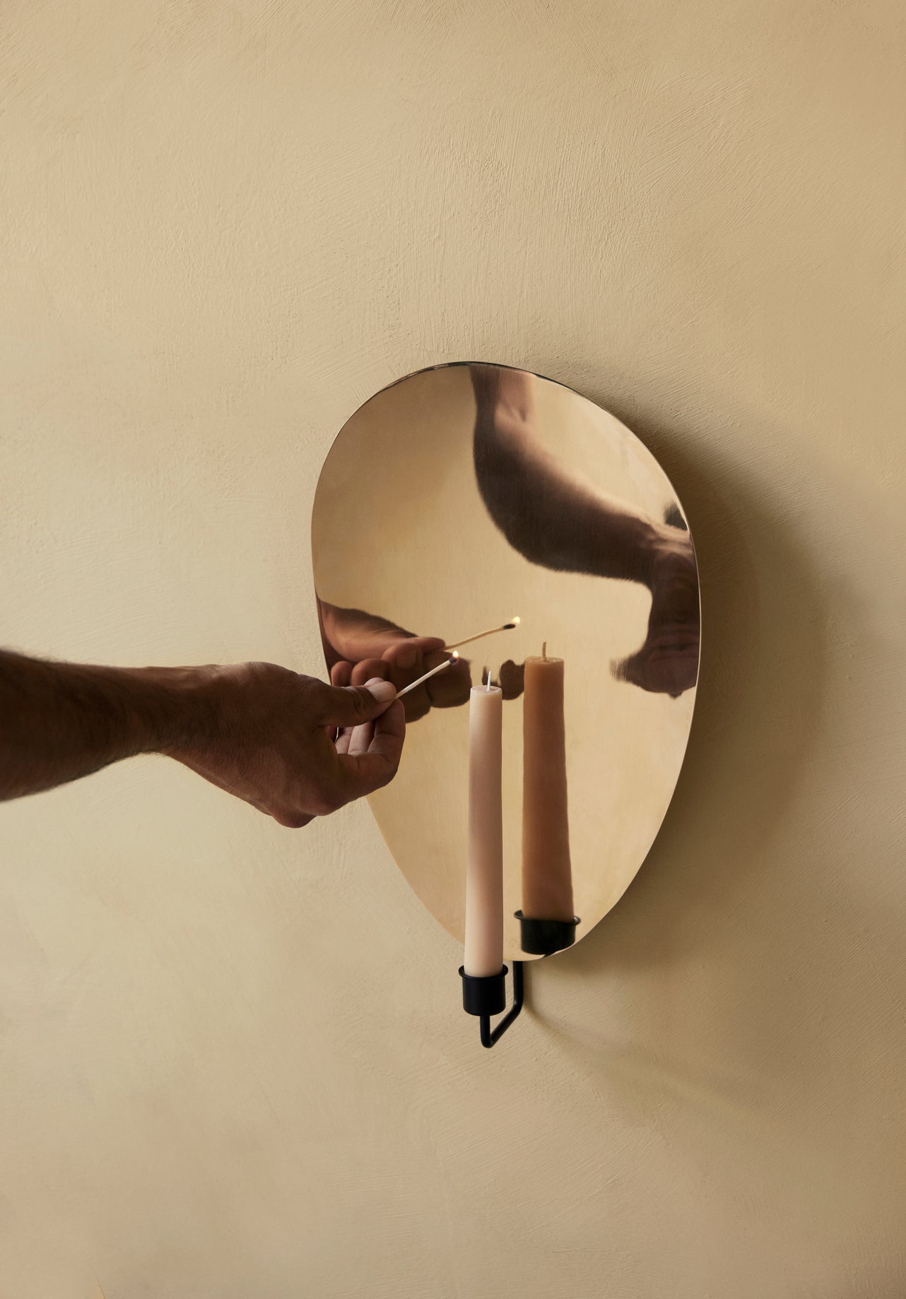 Wandkandelaar FLAMBEAU van messing