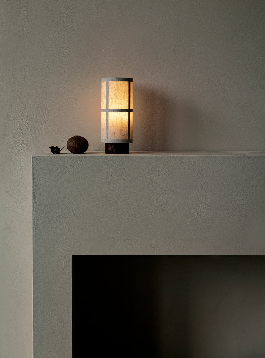 Portable lamp HASHIRA linen with ash base