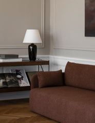 Tafellamp TORSO zwarte keramiek met witte kap