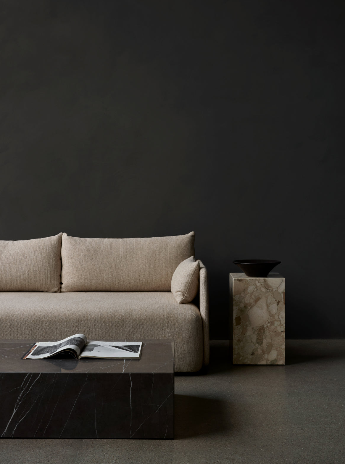 2-seater OFFSET sofa brown