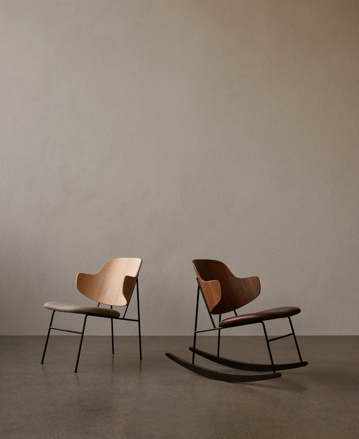 PENGUIN rocking chair walnut veneer