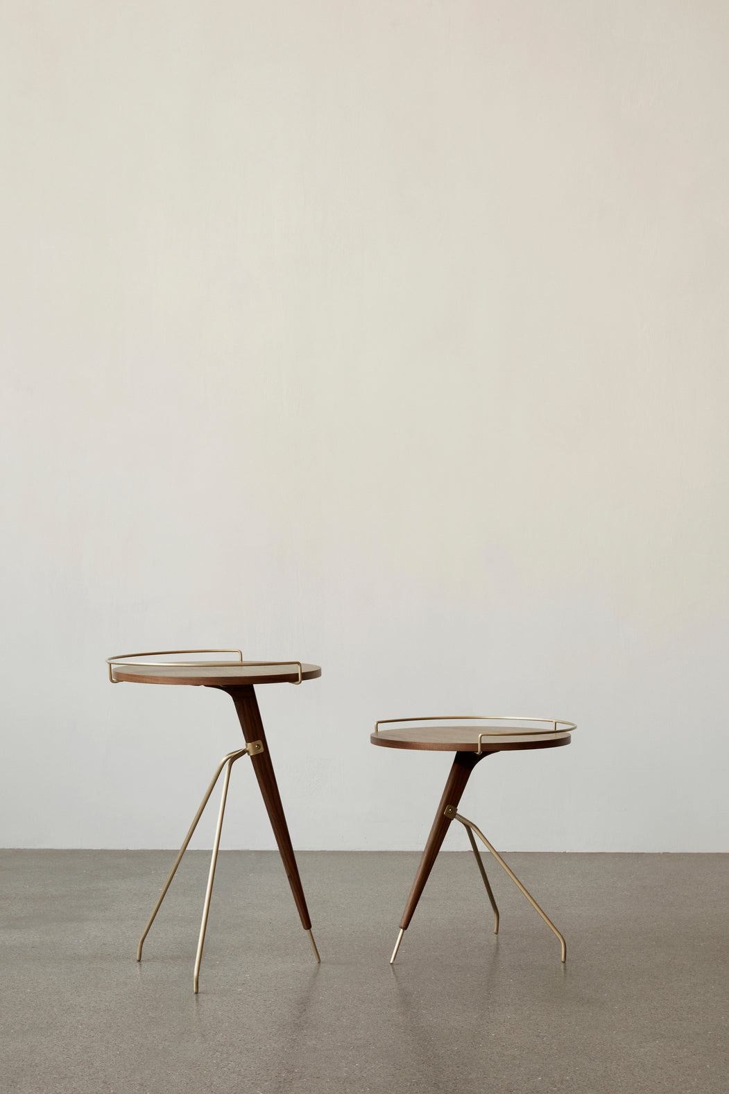 UMANOFF side table walnut wood with brass finish