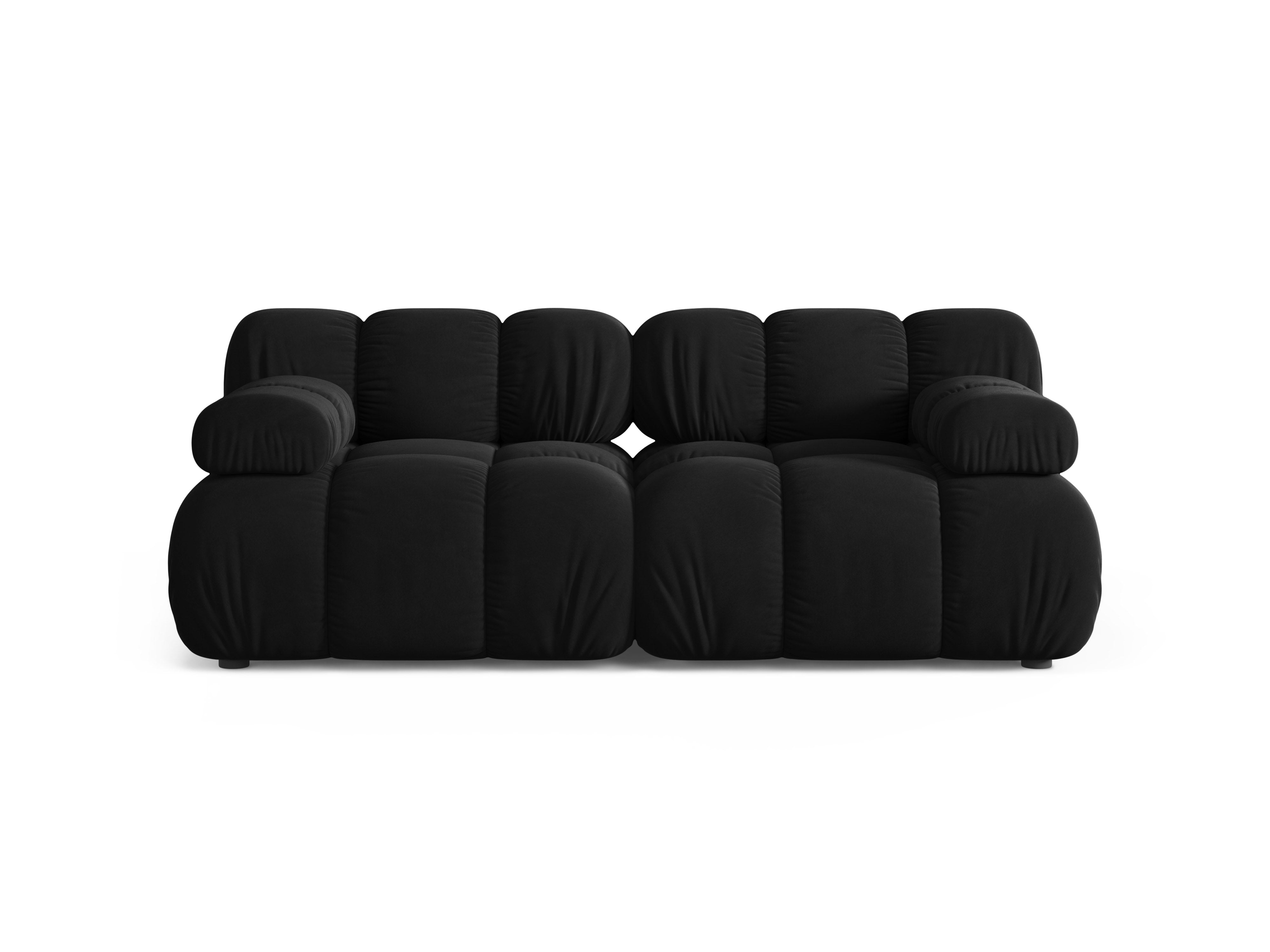 Modulaire fluwelen 2-zitsbank BELLIS zwart
